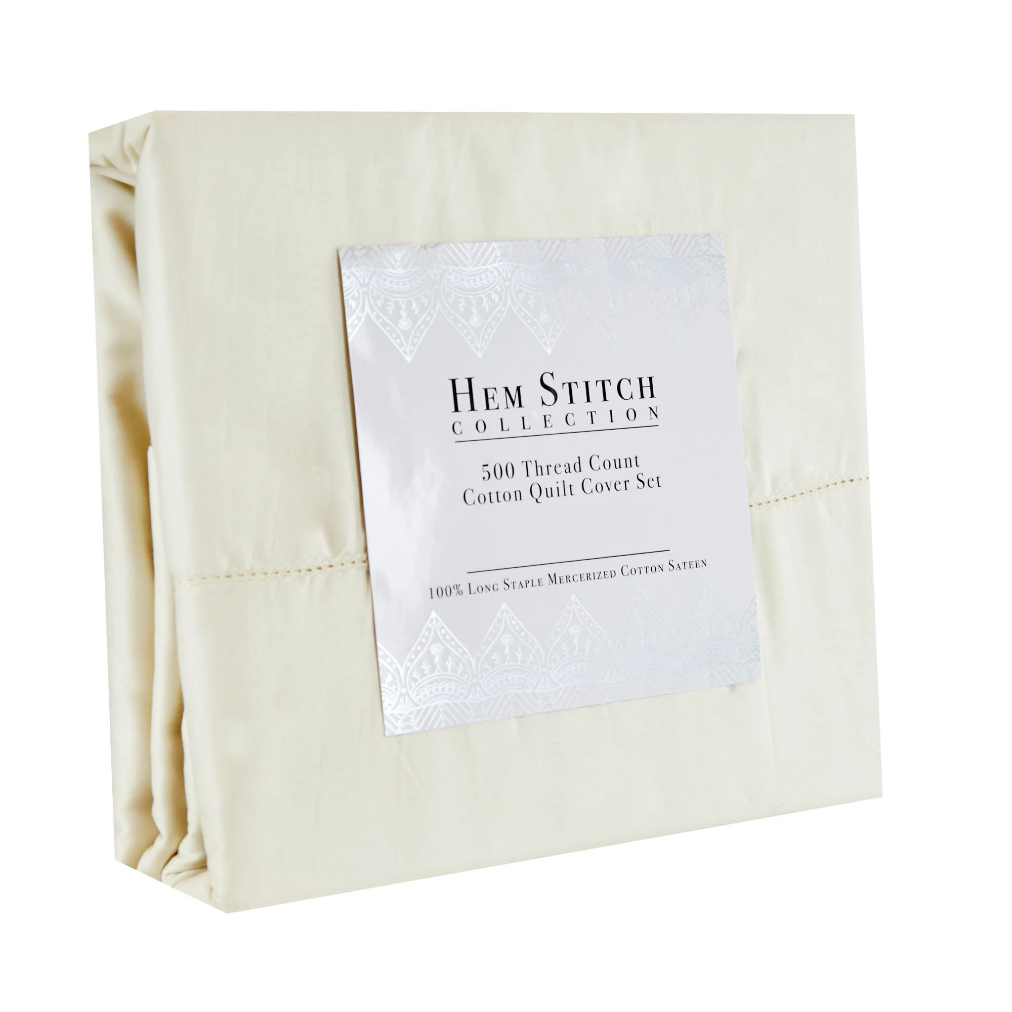 Hem Stitch Collection 500TC Cotton Quilt Cover Set - Image 6