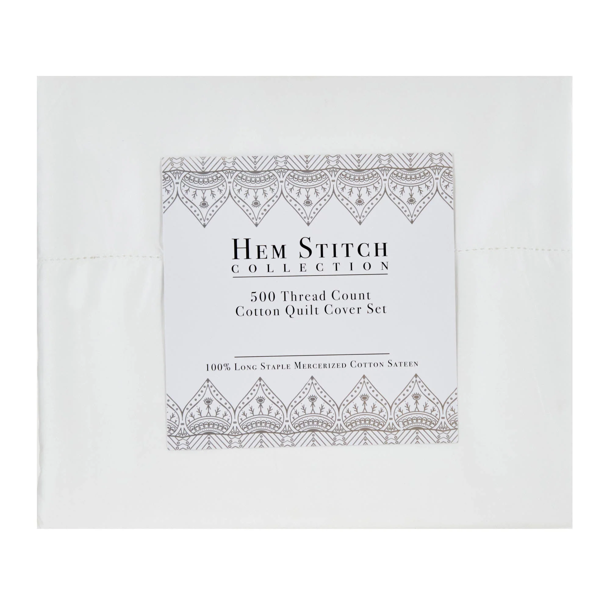 Hem Stitch Collection 500TC Cotton Quilt Cover Set - Image 7