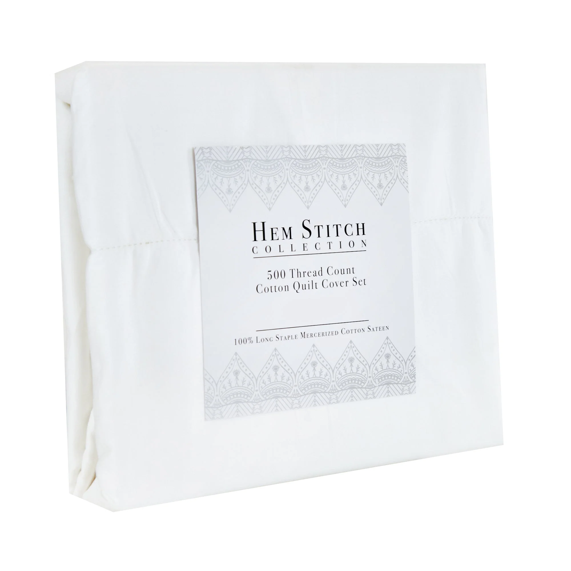 Hem Stitch Collection 500TC Cotton Quilt Cover Set - Image 8