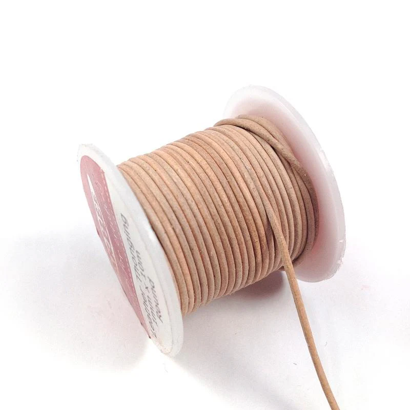 Arbee Leather Thonging, 1mm Round Natural -10m - Image 2