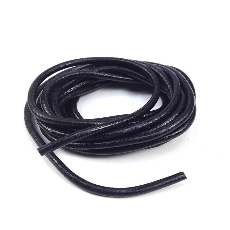 Arbee Leather Thonging, 3mm Round Black- 2m - Image 2