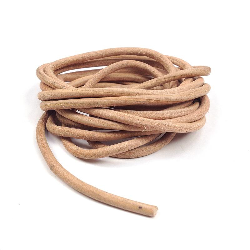 Arbee Leather Thonging, 3mm Round Natural- 2m - Image 2
