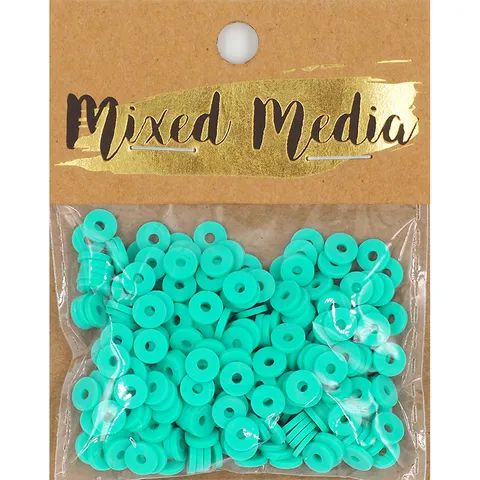 Arbee Mix Media Clay Greeny Heishi, Green Blue- 15g