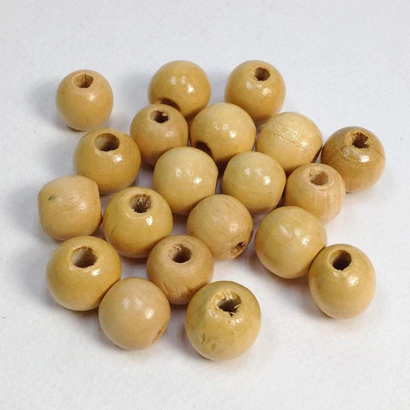 Arbee Wood Beads, Round 16mm Natural- 20pc - Image 2