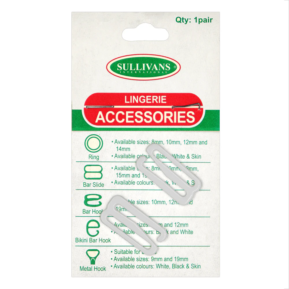Bra Hook, White- 19mm