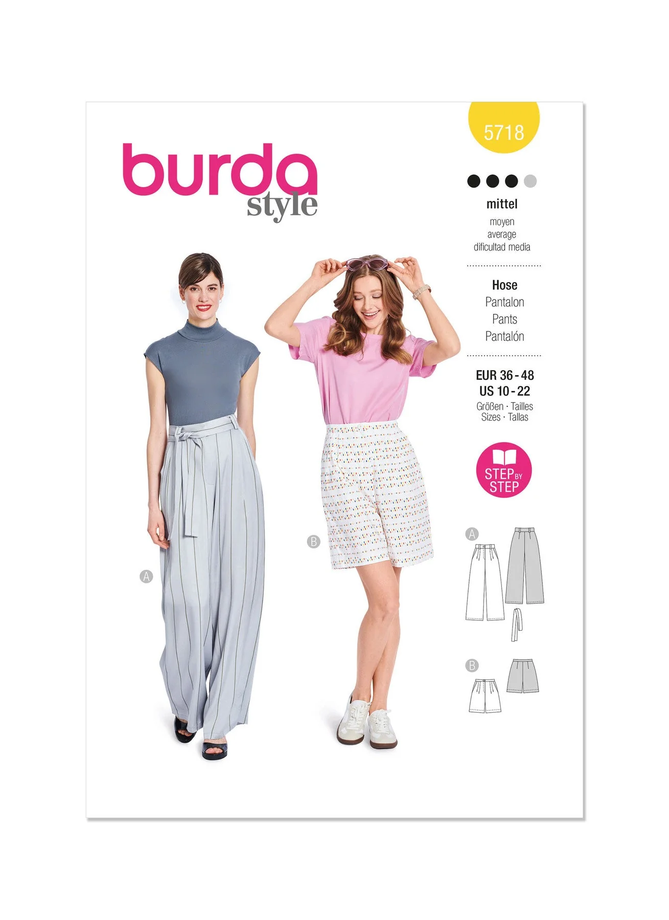 Burda Pattern 5718 Misses' Skirt Pants