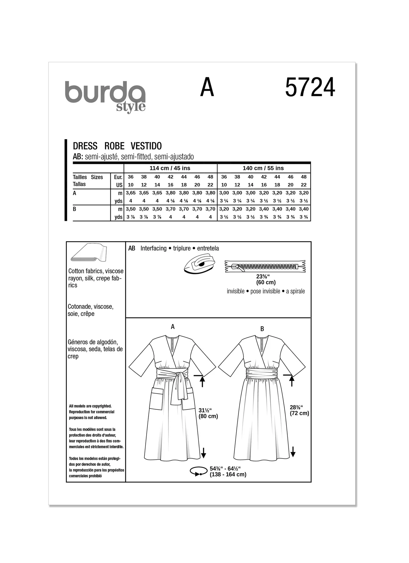Burda Pattern 5724 Misses' Dress - Image 8
