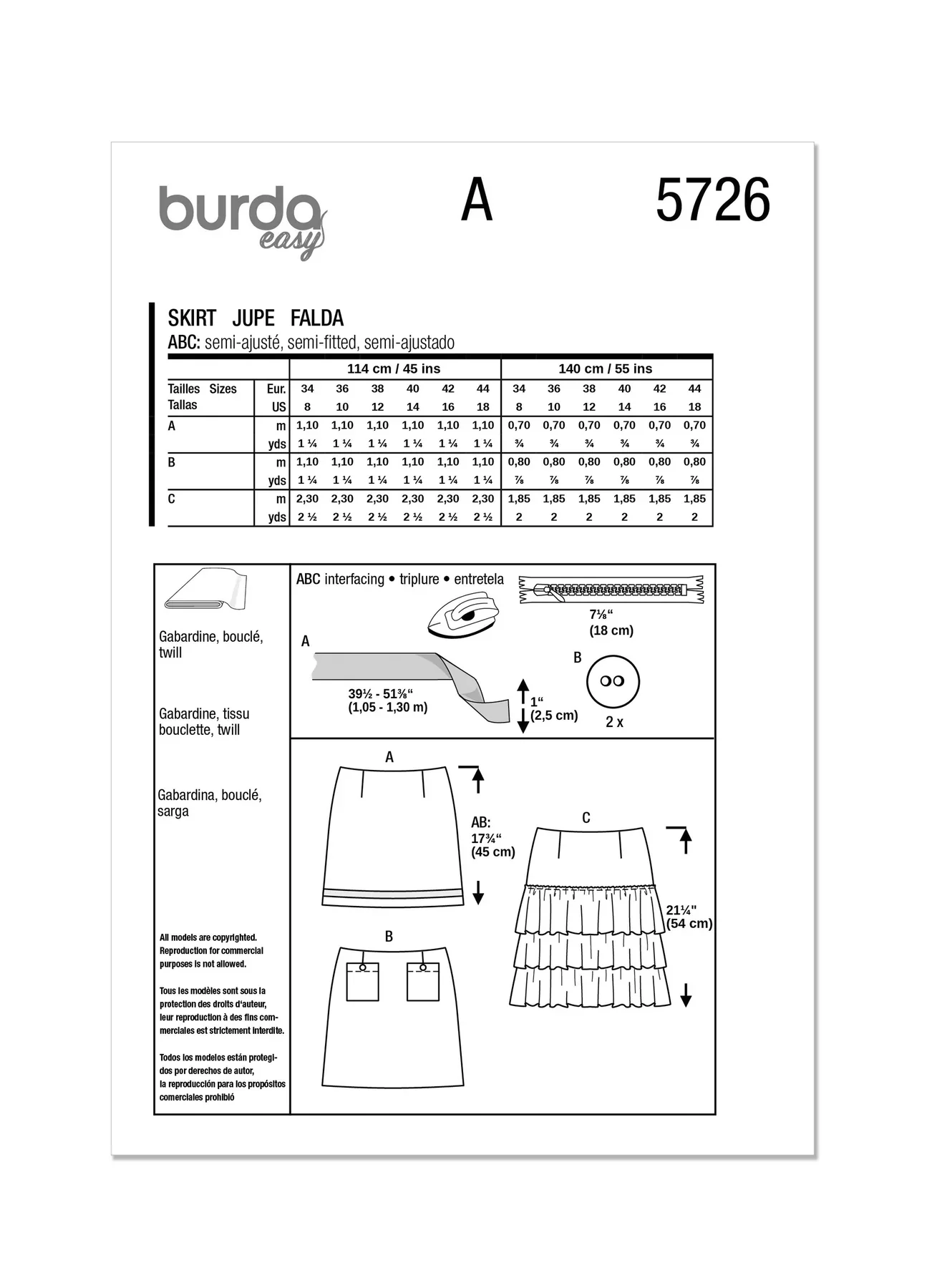 Burda Pattern 5726 Misses' Skirt Pants - Image 14