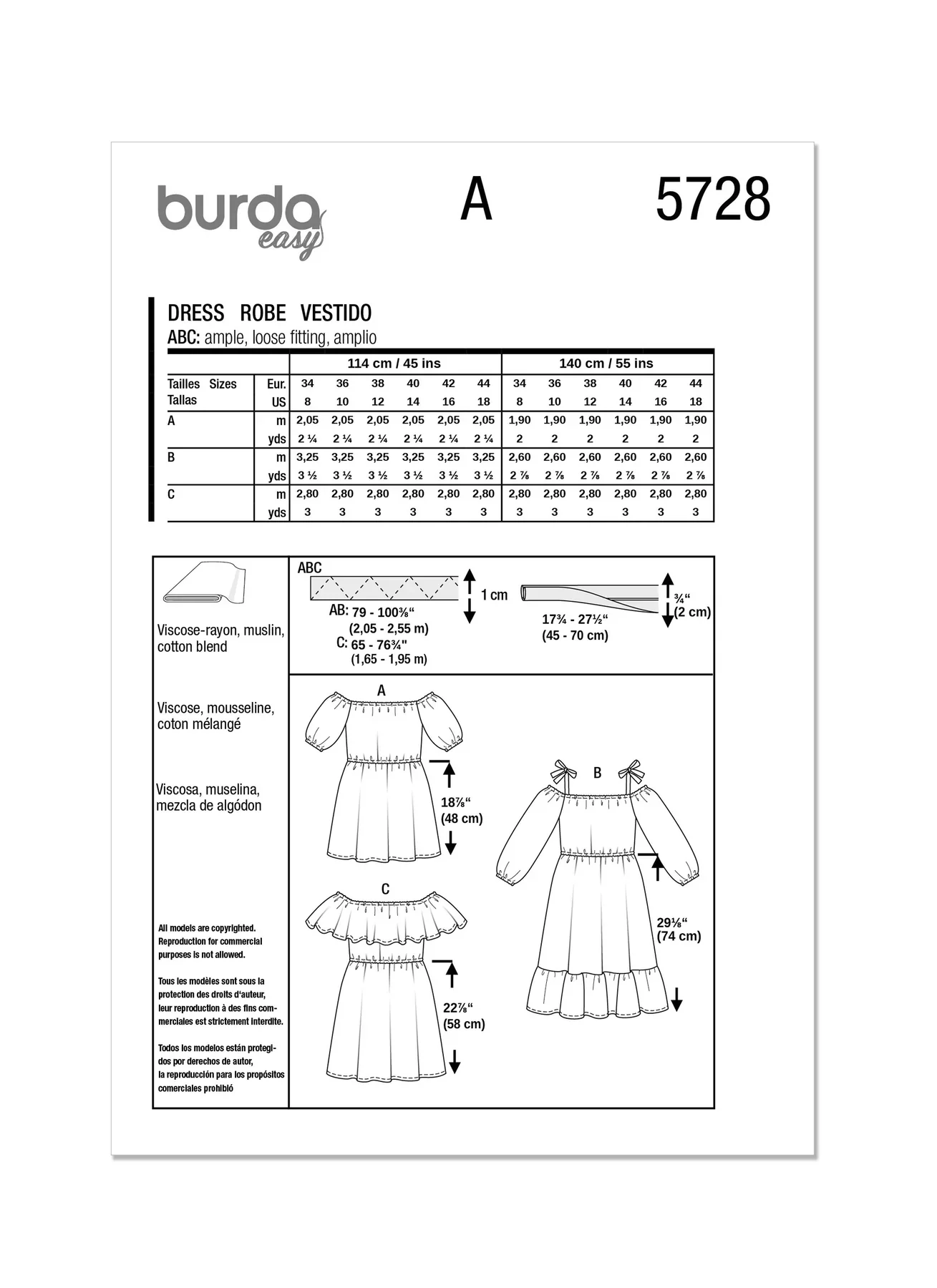 Burda Pattern 5728 Misses' Dress - Image 10