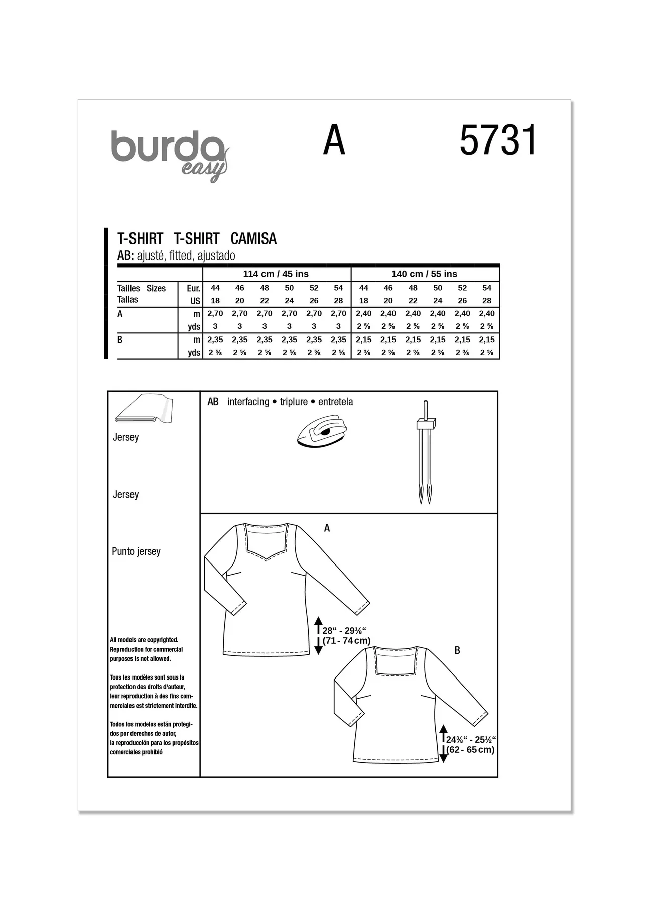 Burda Pattern 5731 Misses' T-Shirt - Image 10