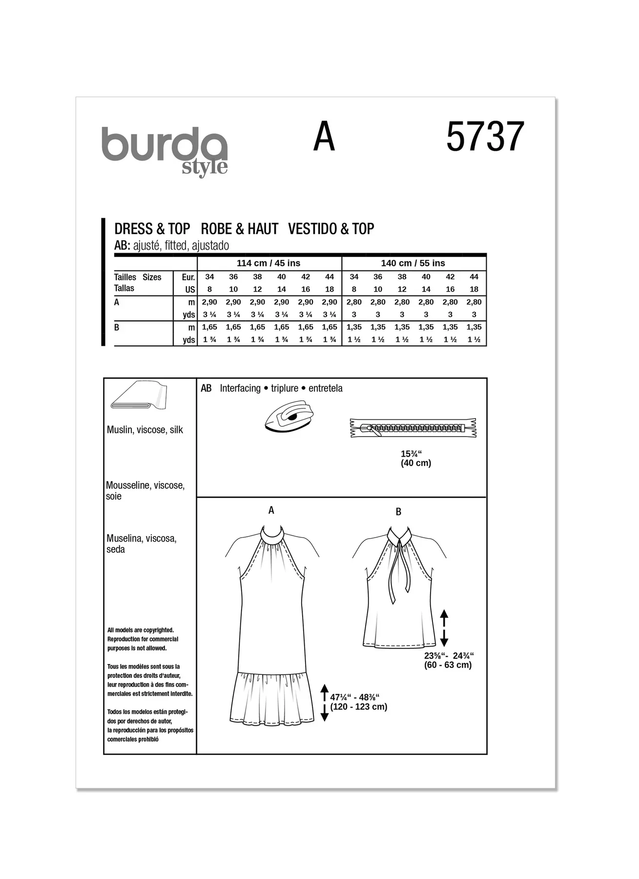Burda Pattern 5737  Misses' Dress & T-Shirt - Image 9