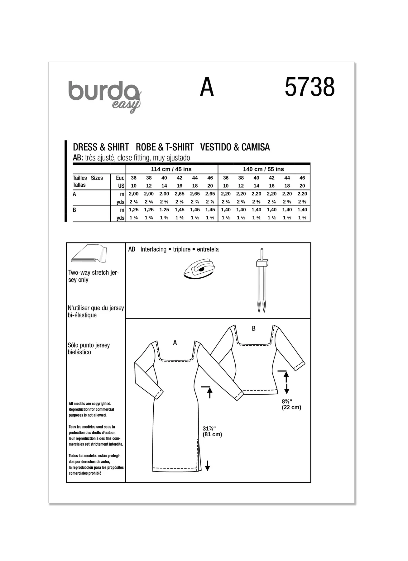 Burda Pattern 5738 Misses' Dress & T-Shirt - Image 8