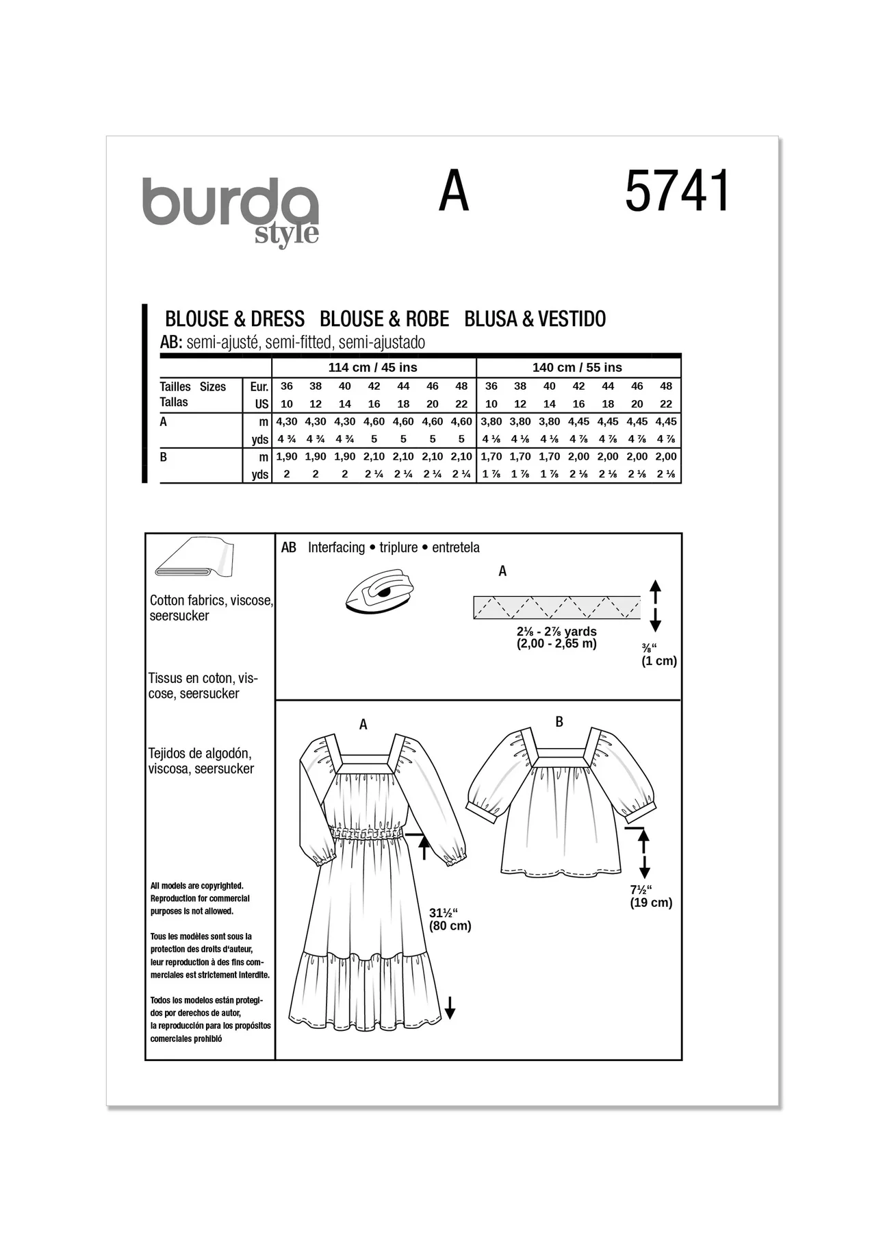 Burda Pattern 5741 Misses' Blouse & Dress - Image 7