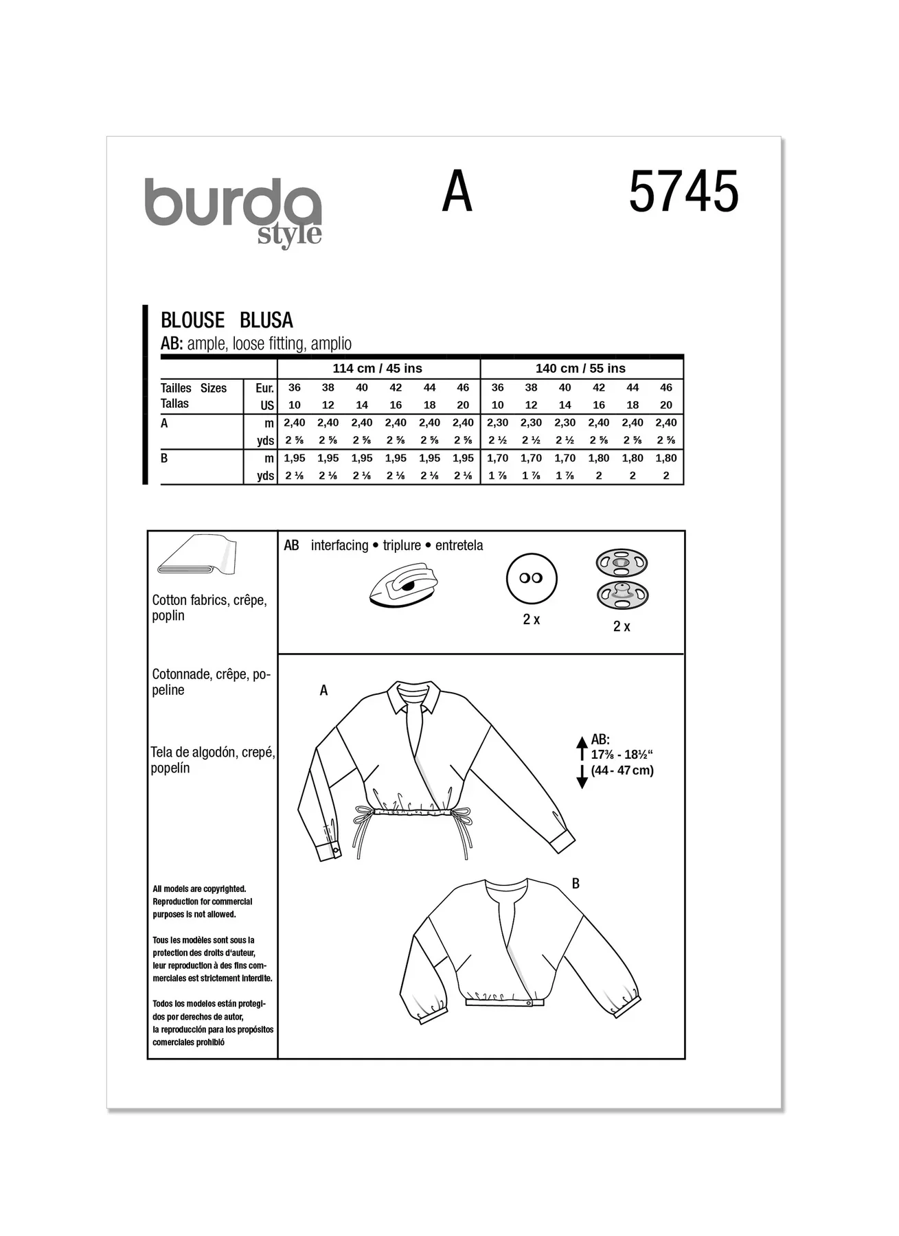 Burda Pattern 5745  Misses' Blouse - Image 10