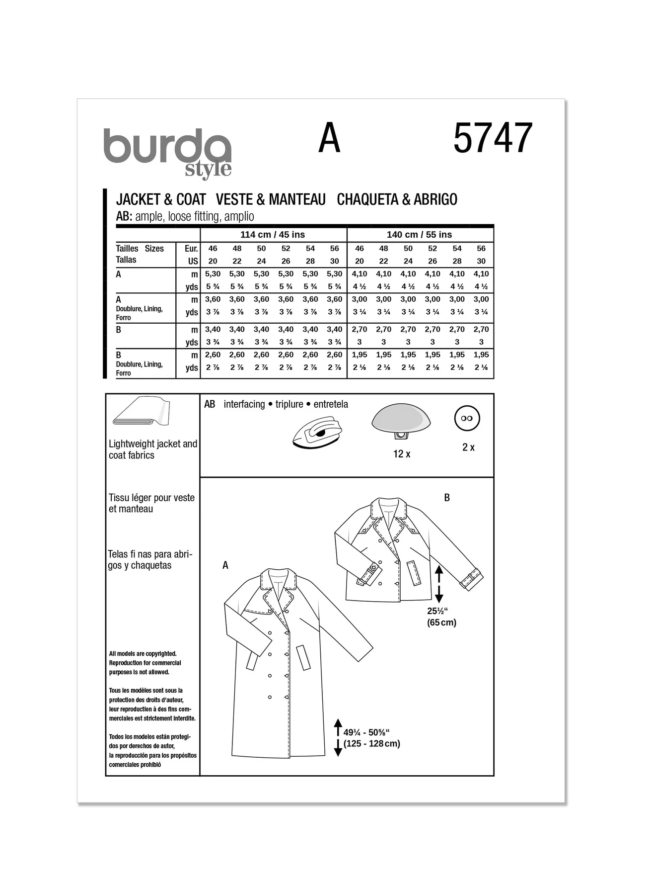 Burda Pattern 5747 Plus Size Jacket - Image 8