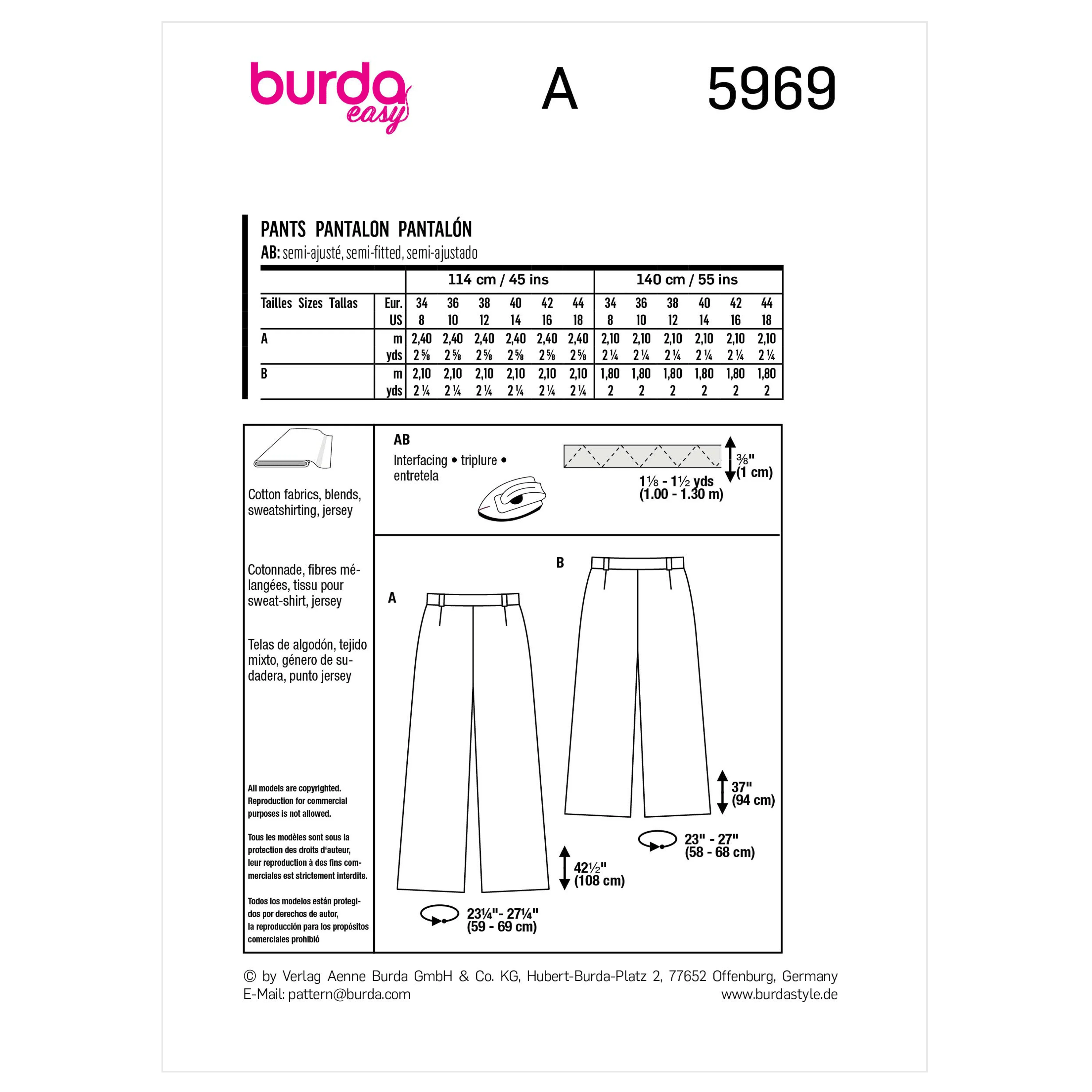Burda Pattern 5969 Misses' Skirt/Pants - Image 8