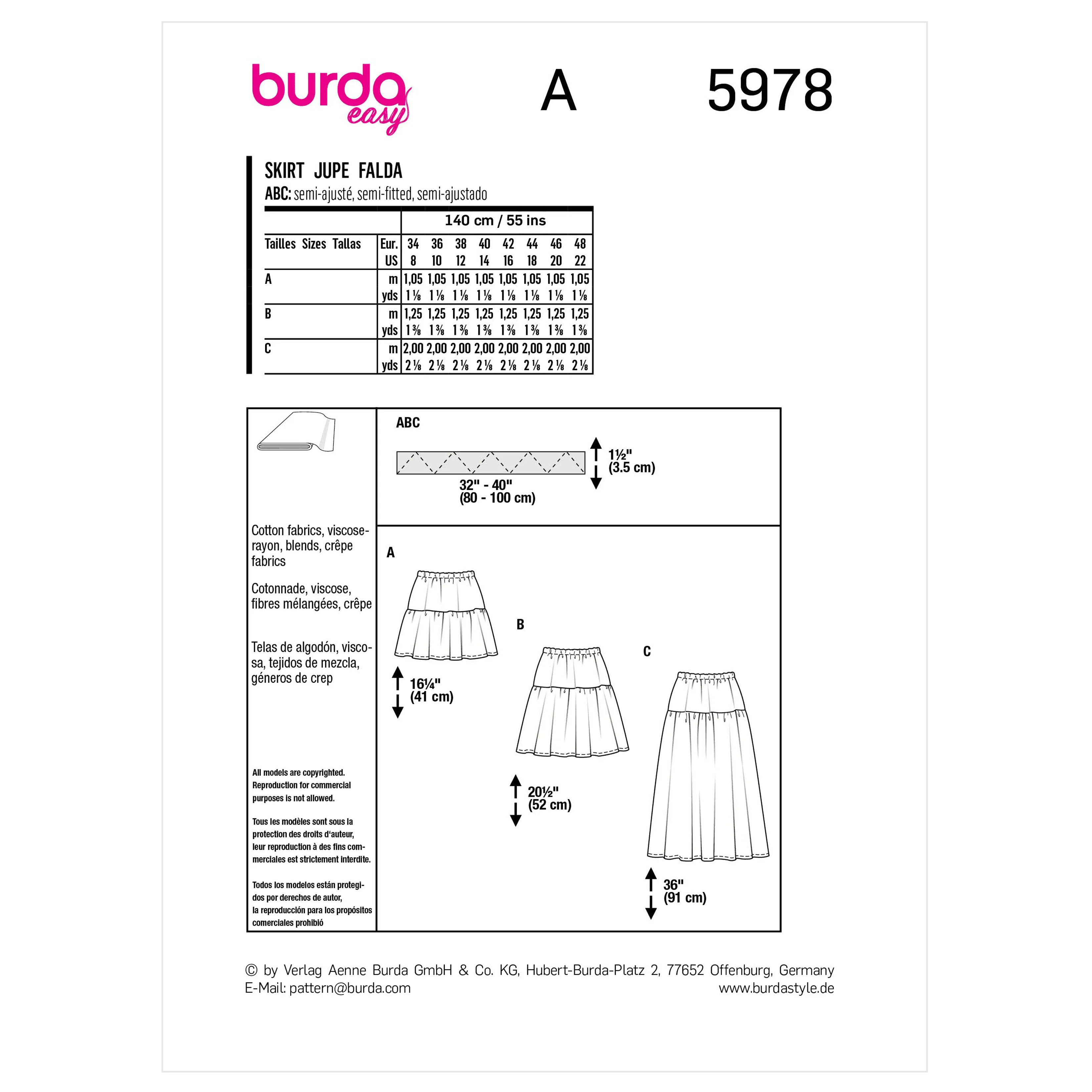 Burda Pattern 5978 Misses' Skirt/Pants - Image 13