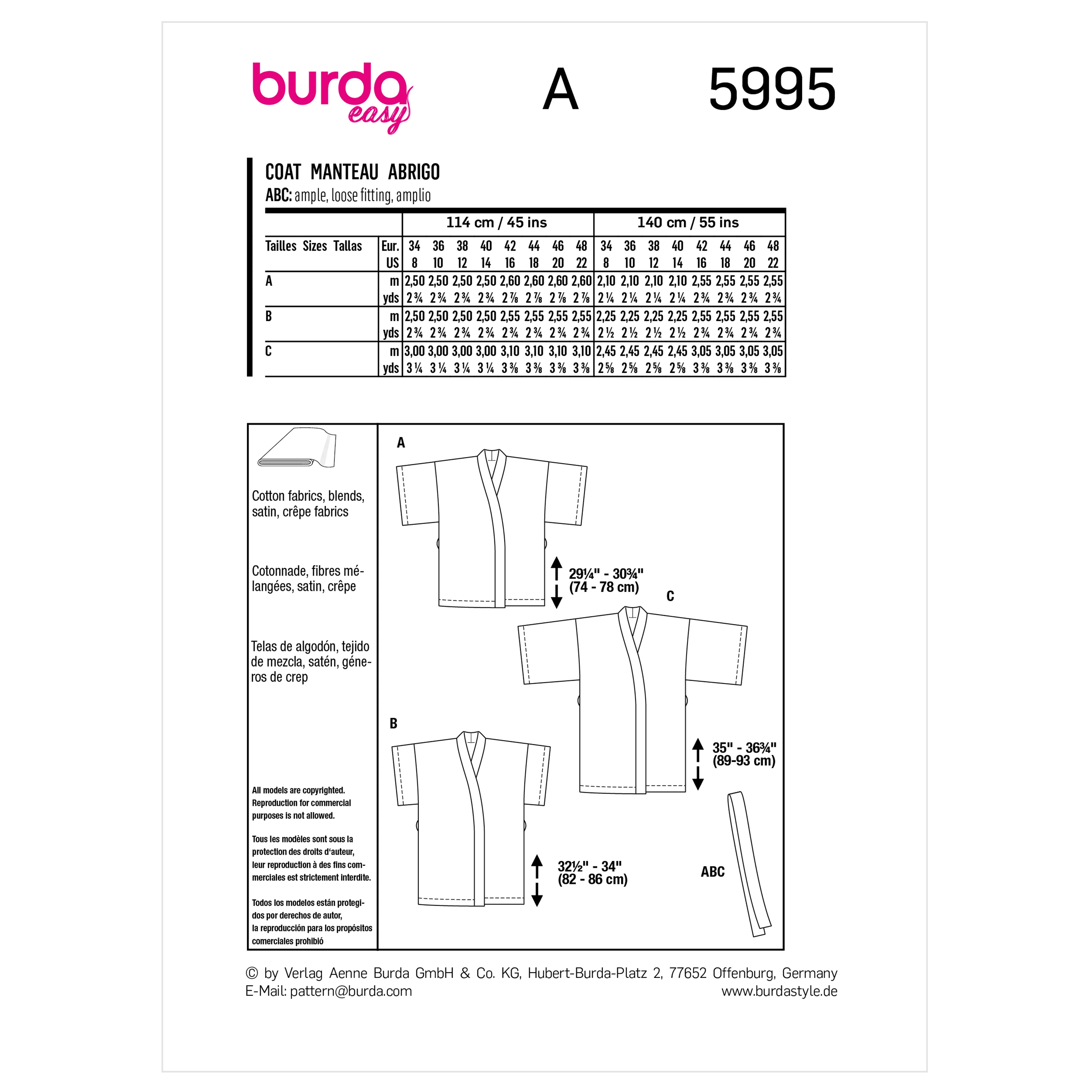 Burda Pattern 5995 Misses' Jacket - Image 12
