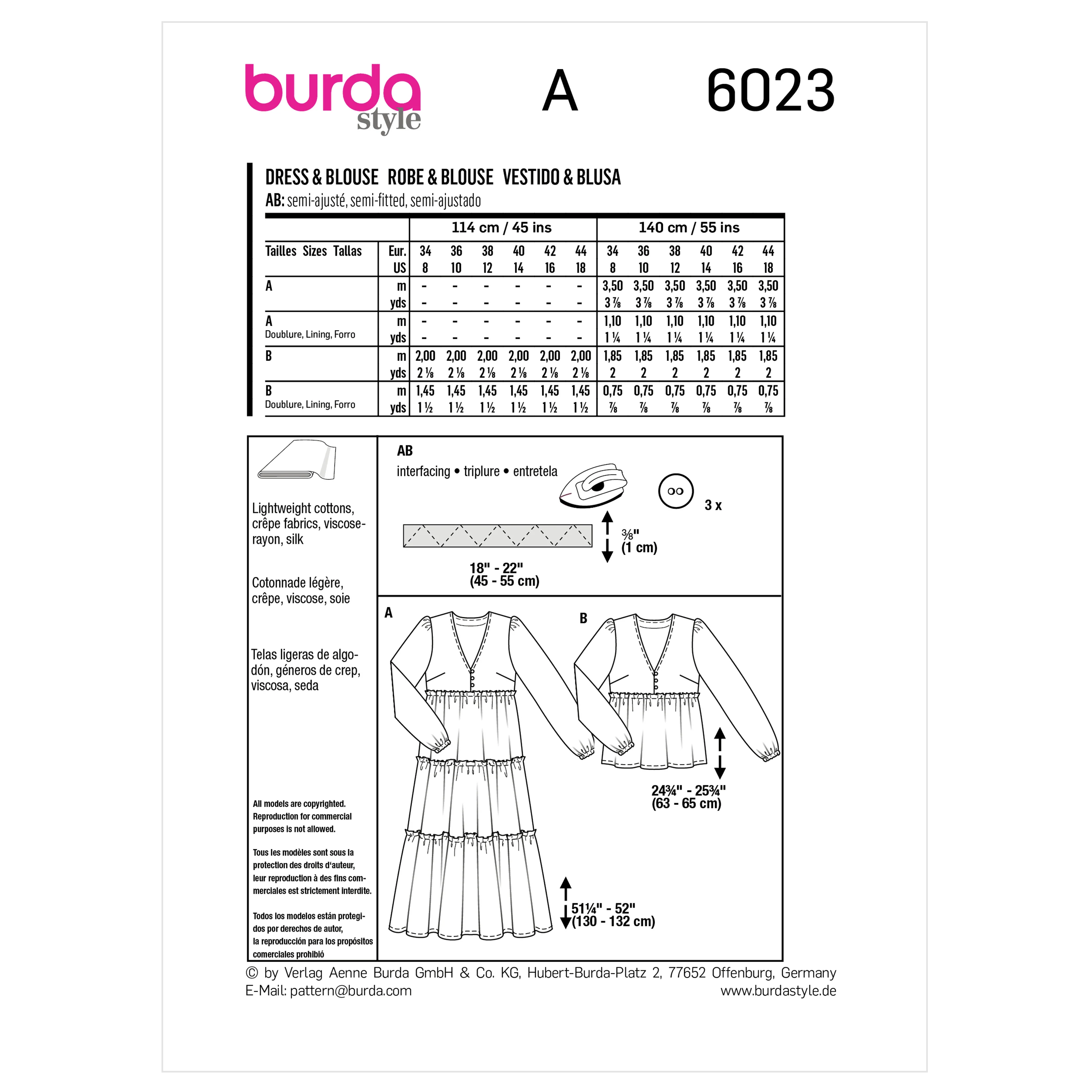 Burda Pattern 6023 Misses' Dress - Image 8