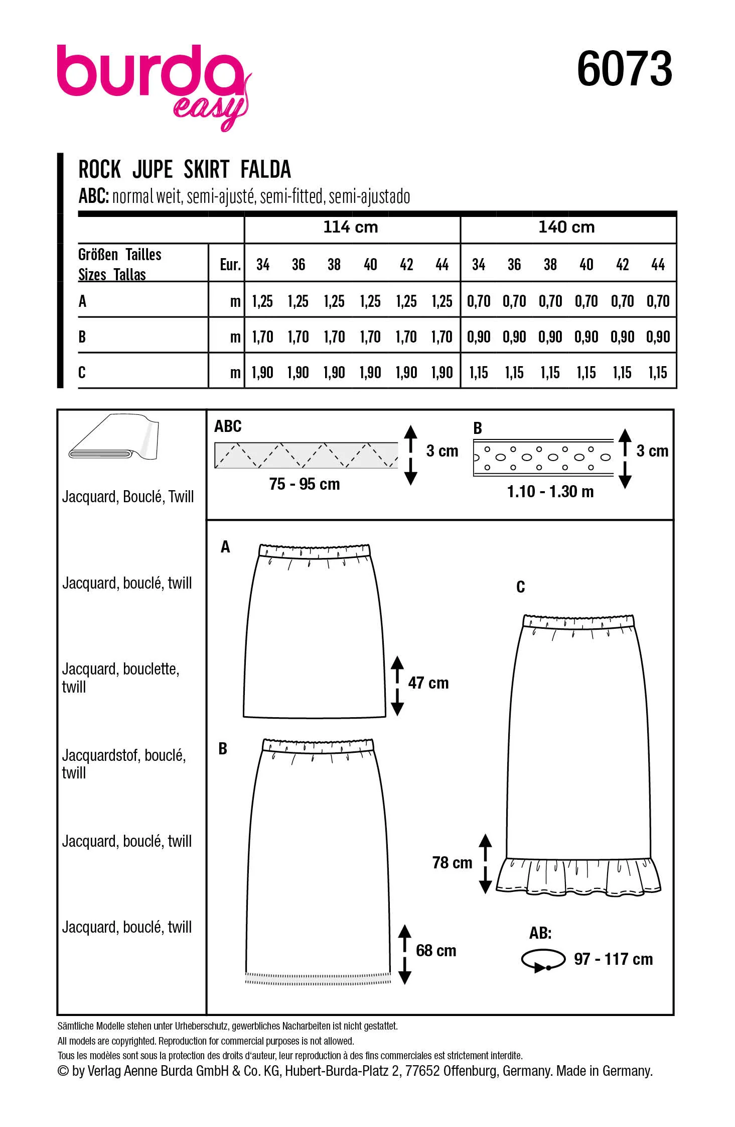 Burda X06073 Misses Skirt/Pants - Image 4