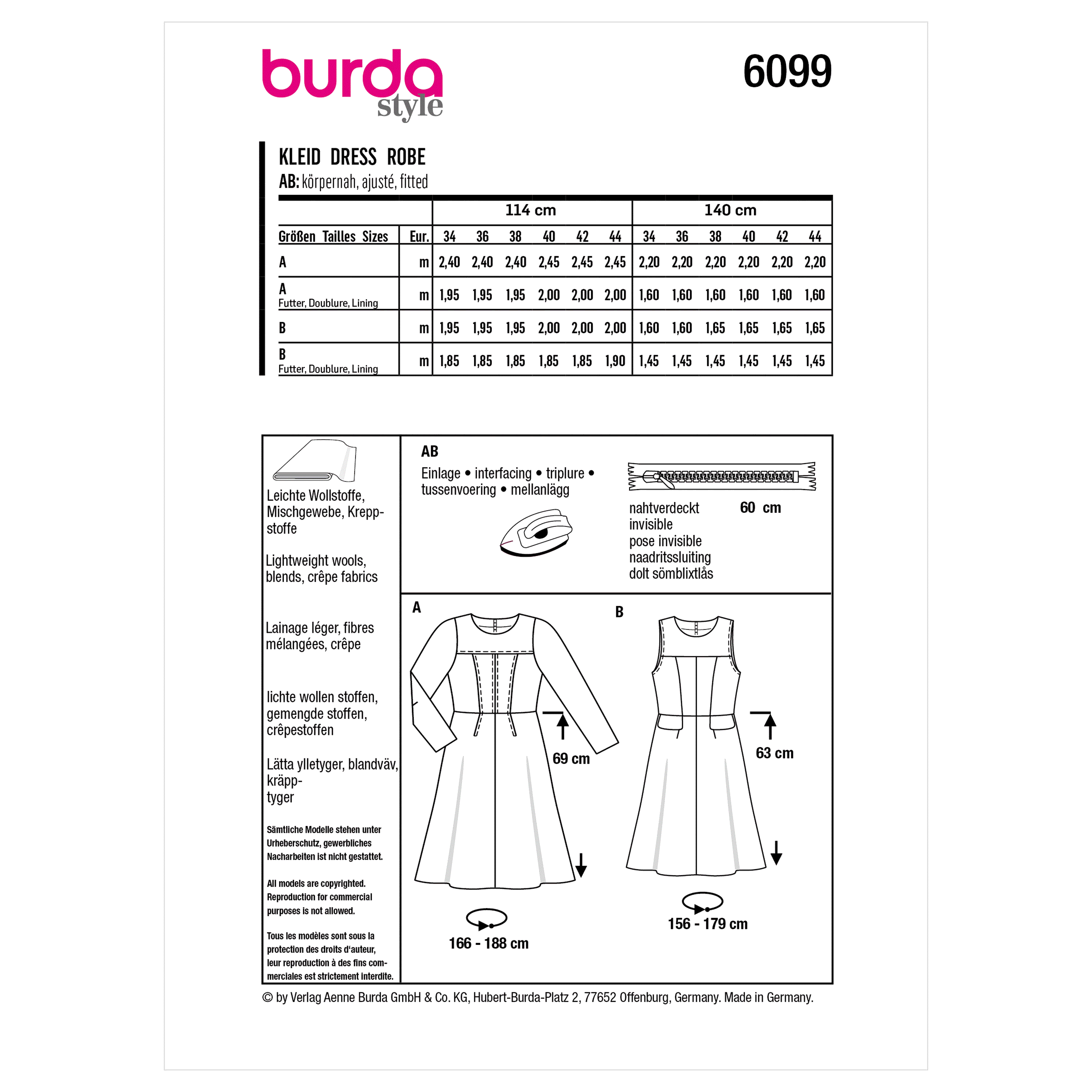 Burda Pattern 6099 Misses' Dress - Image 5
