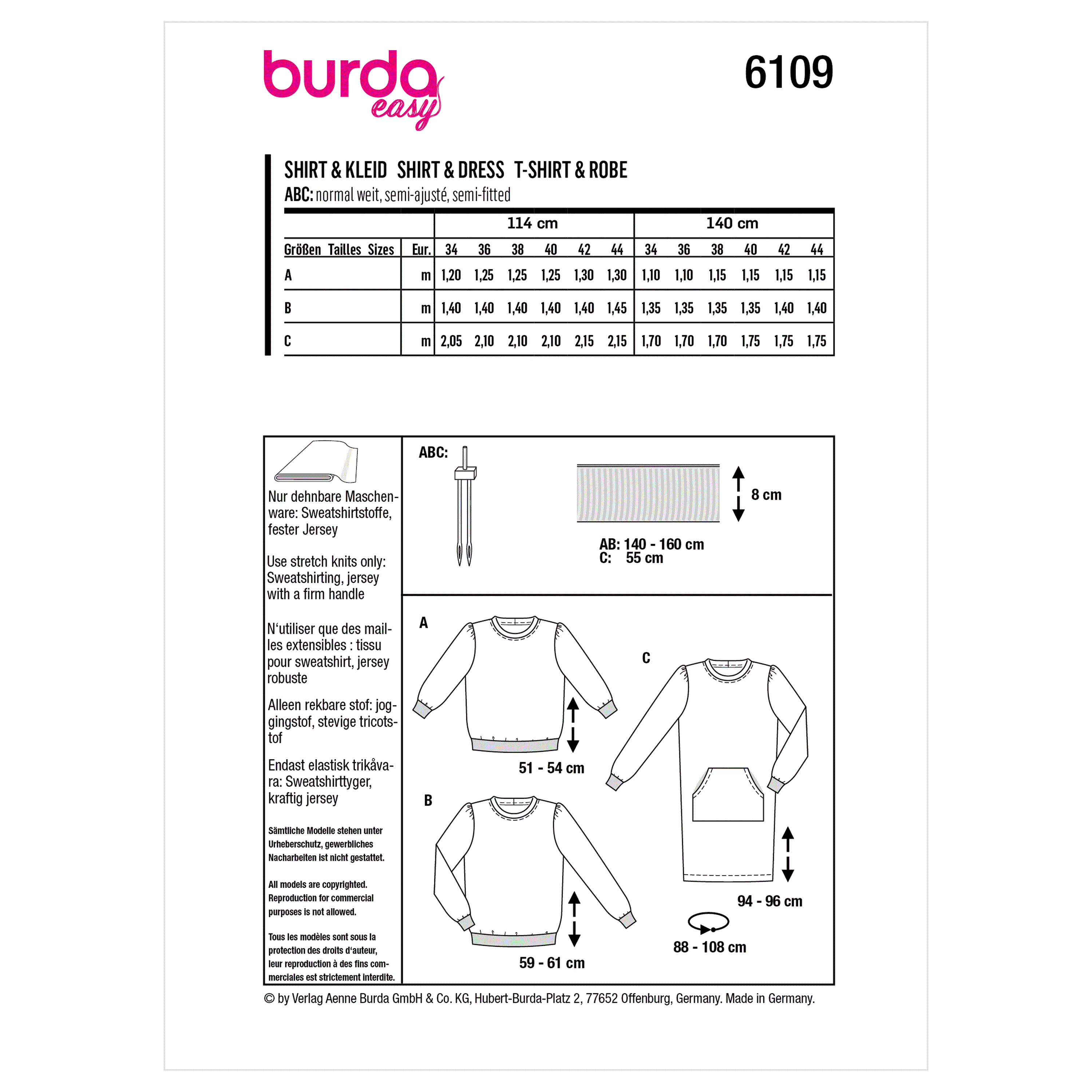 Burda Pattern 6109 Misses' Sweatshirt - Image 9