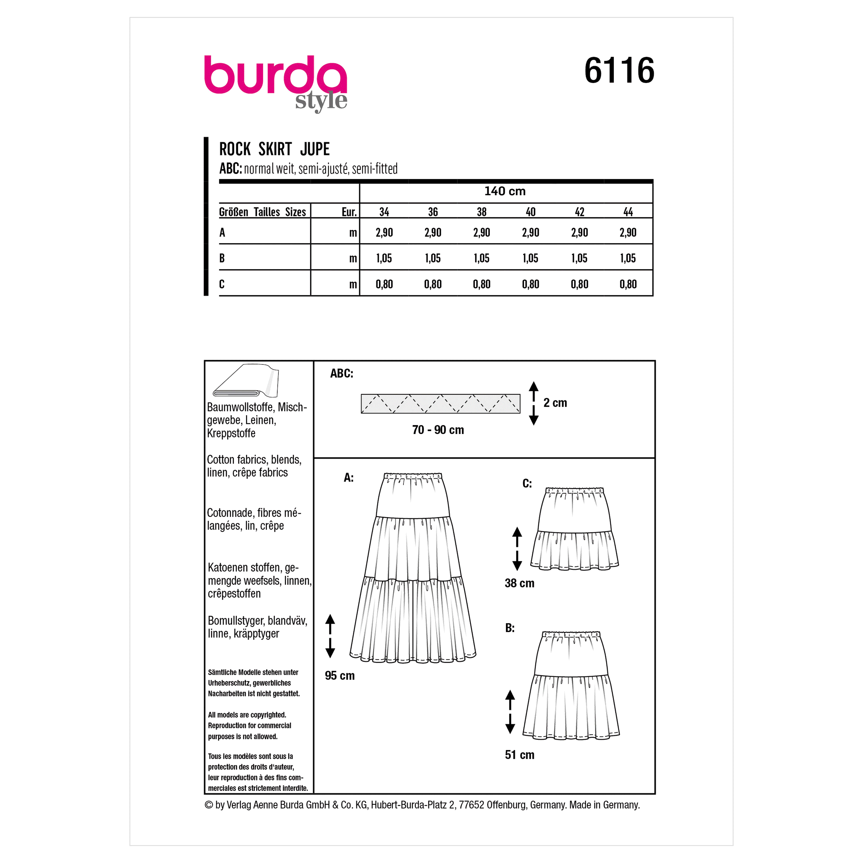Burda Pattern 6116 Misses' Skirt - Image 7