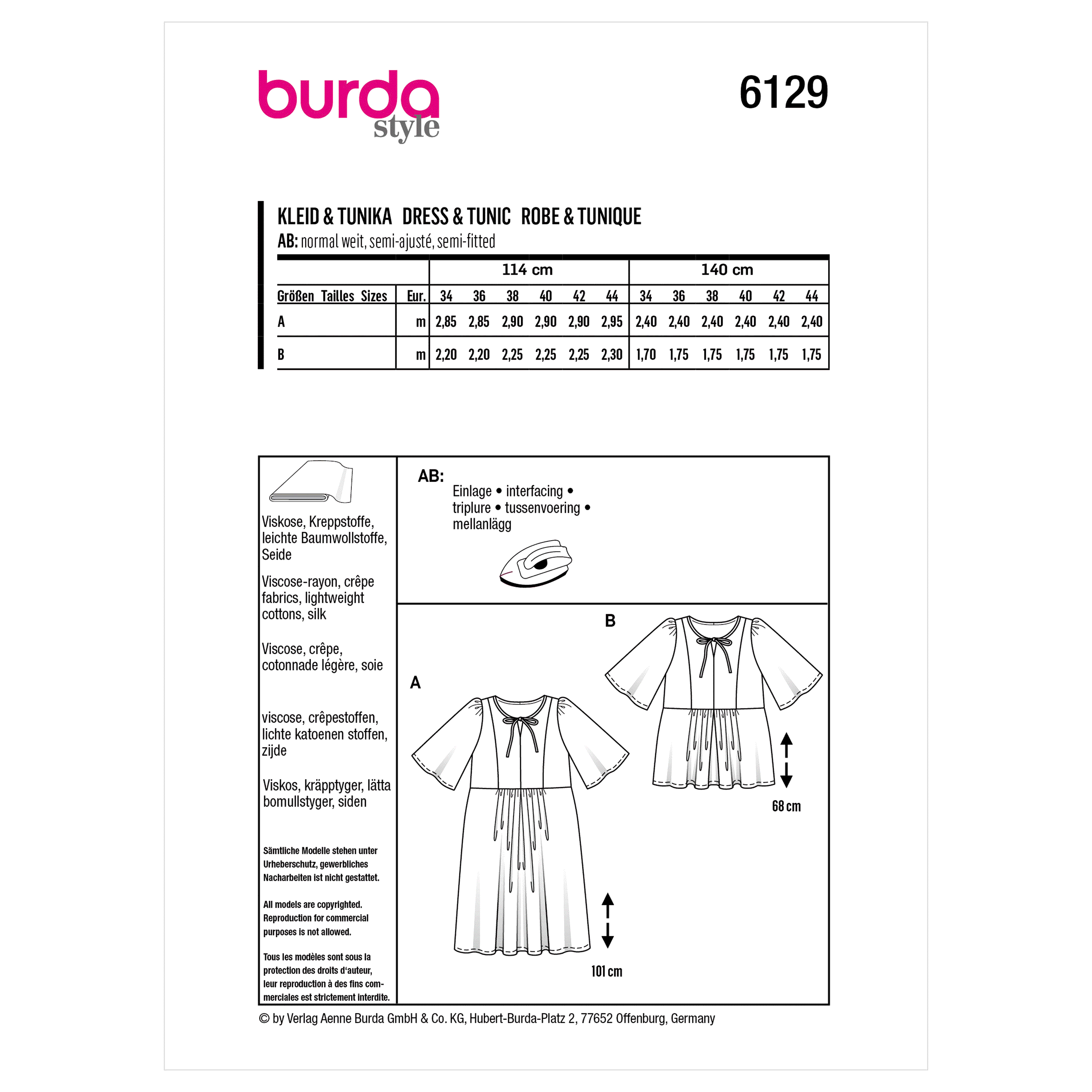 Burda Pattern 6129 Misses' Dress - Image 7