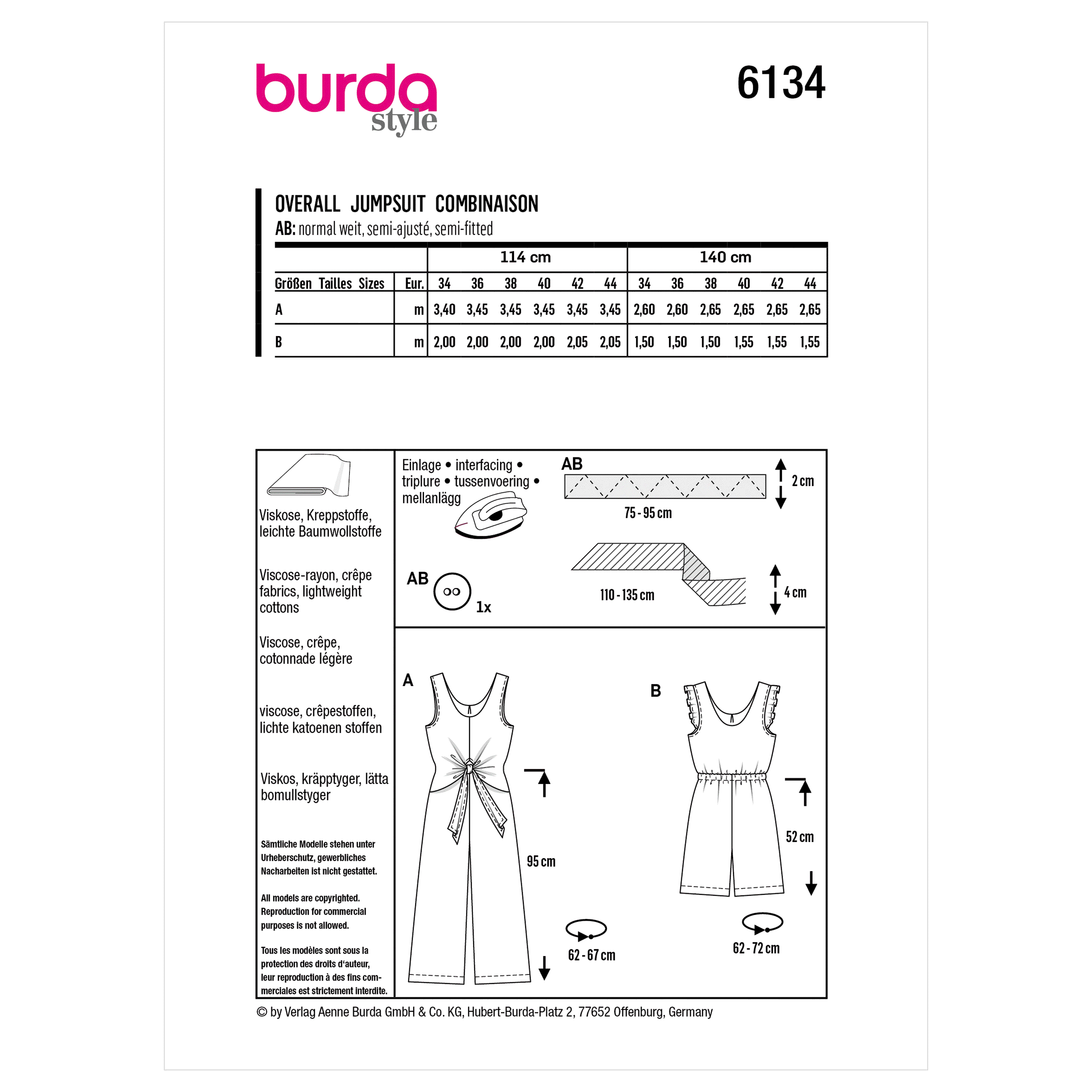 Burda Pattern 6134 Misses' Jumpsuit - Image 6