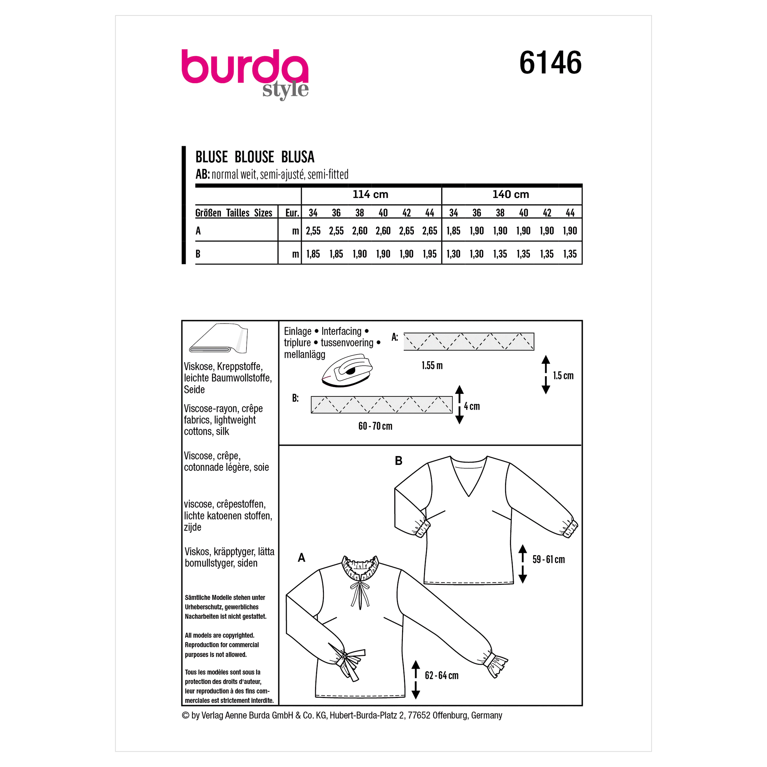 Burda Pattern 6146 Misses' Blouse - Image 7