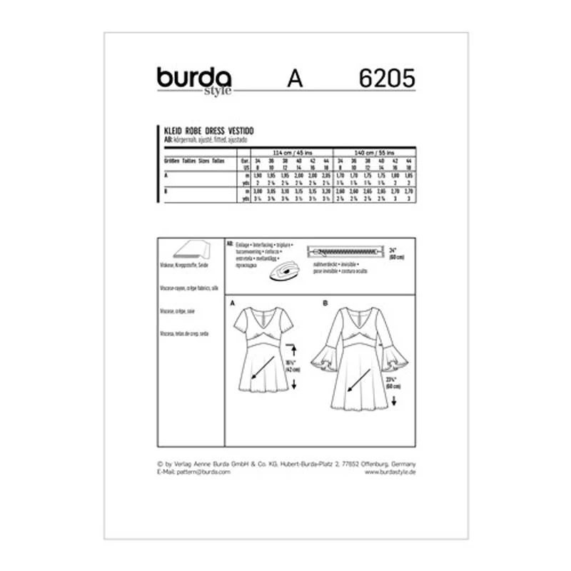 Burda Pattern 6205 Misses' Dress (34-44) - Image 4