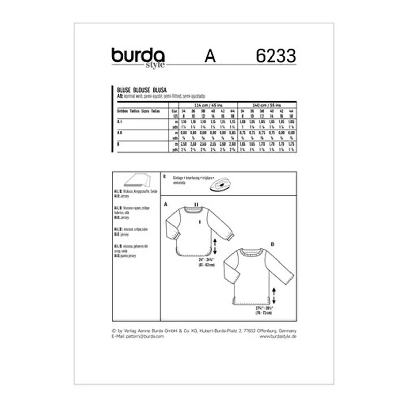 Burda Pattern X06234 Misses' Tops w/ Variations (8-18) - Image 4