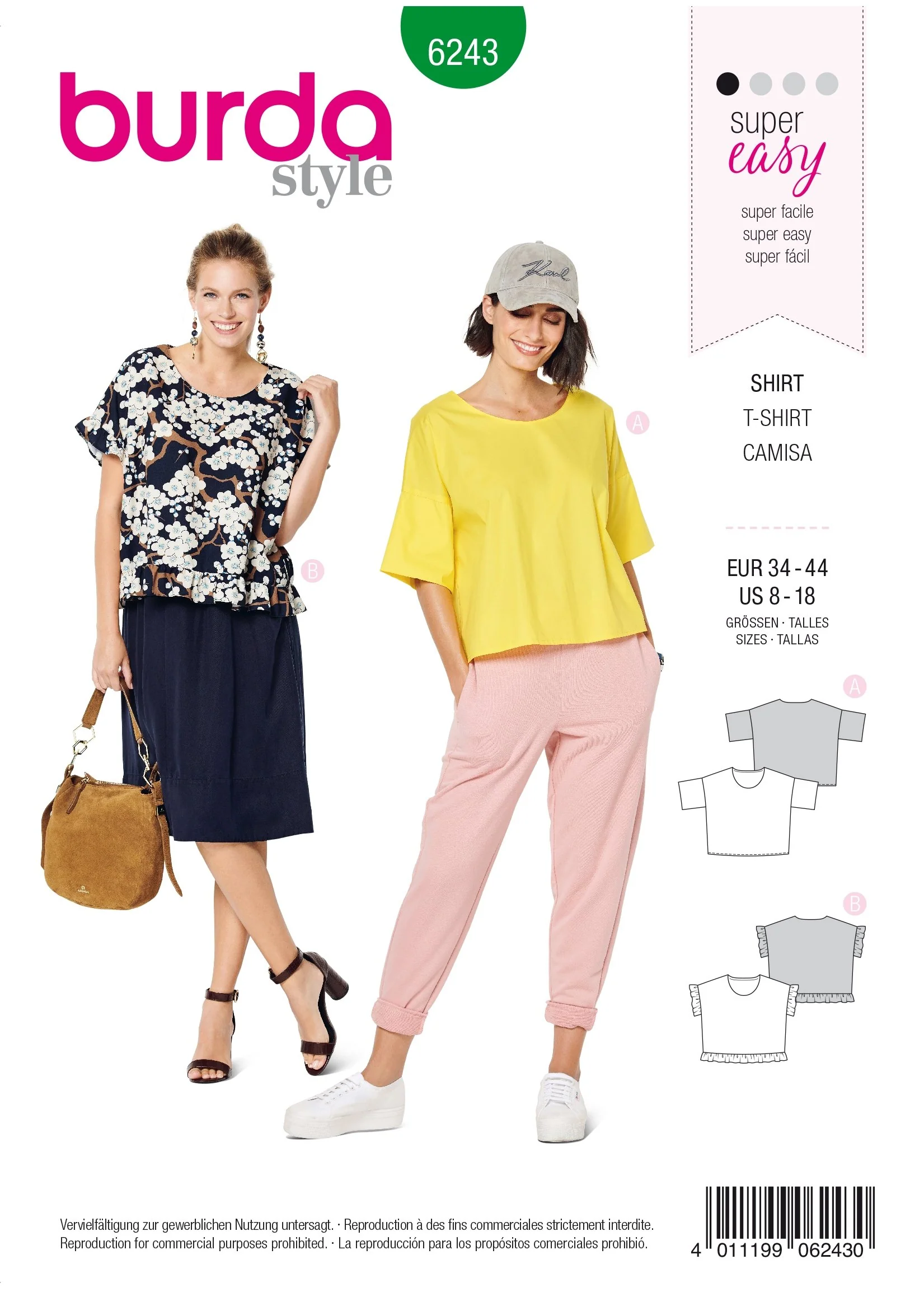 Burda Pattern 6243 Misses' Tops