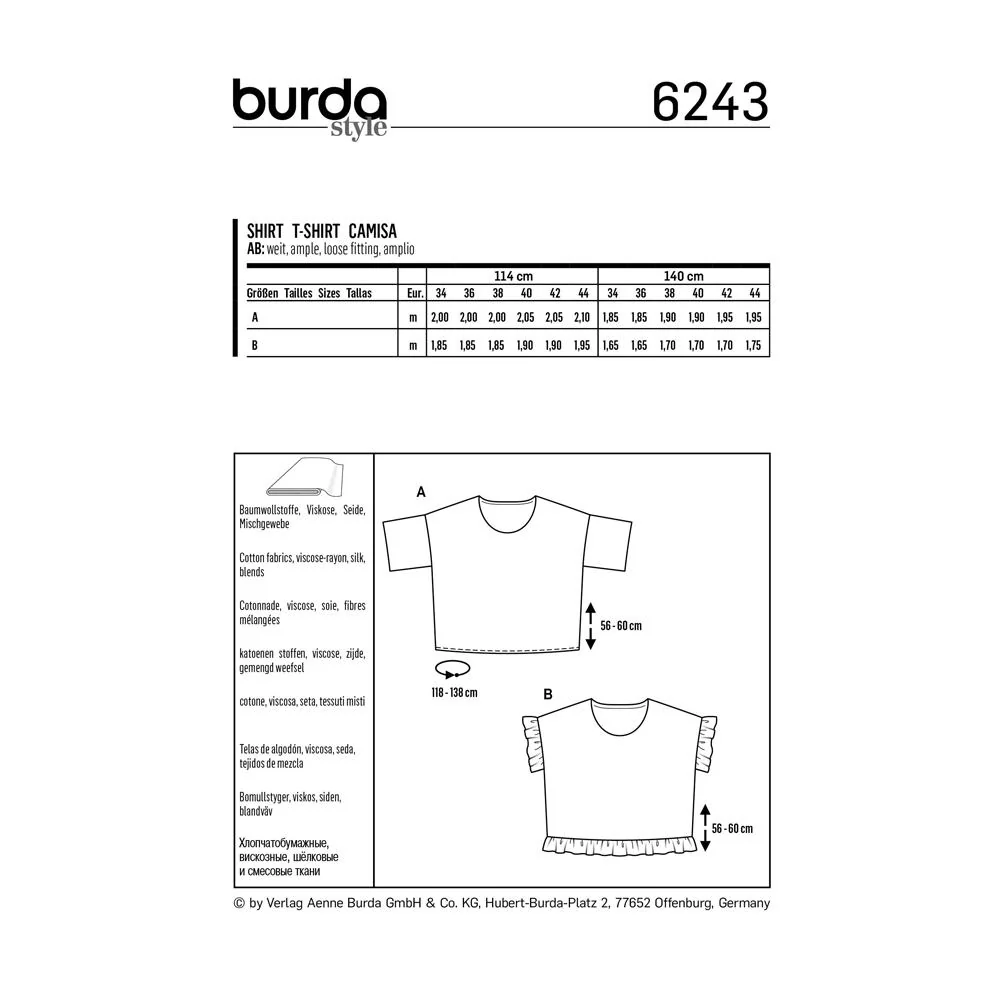 Burda Pattern 6243 Misses' Tops - Image 8