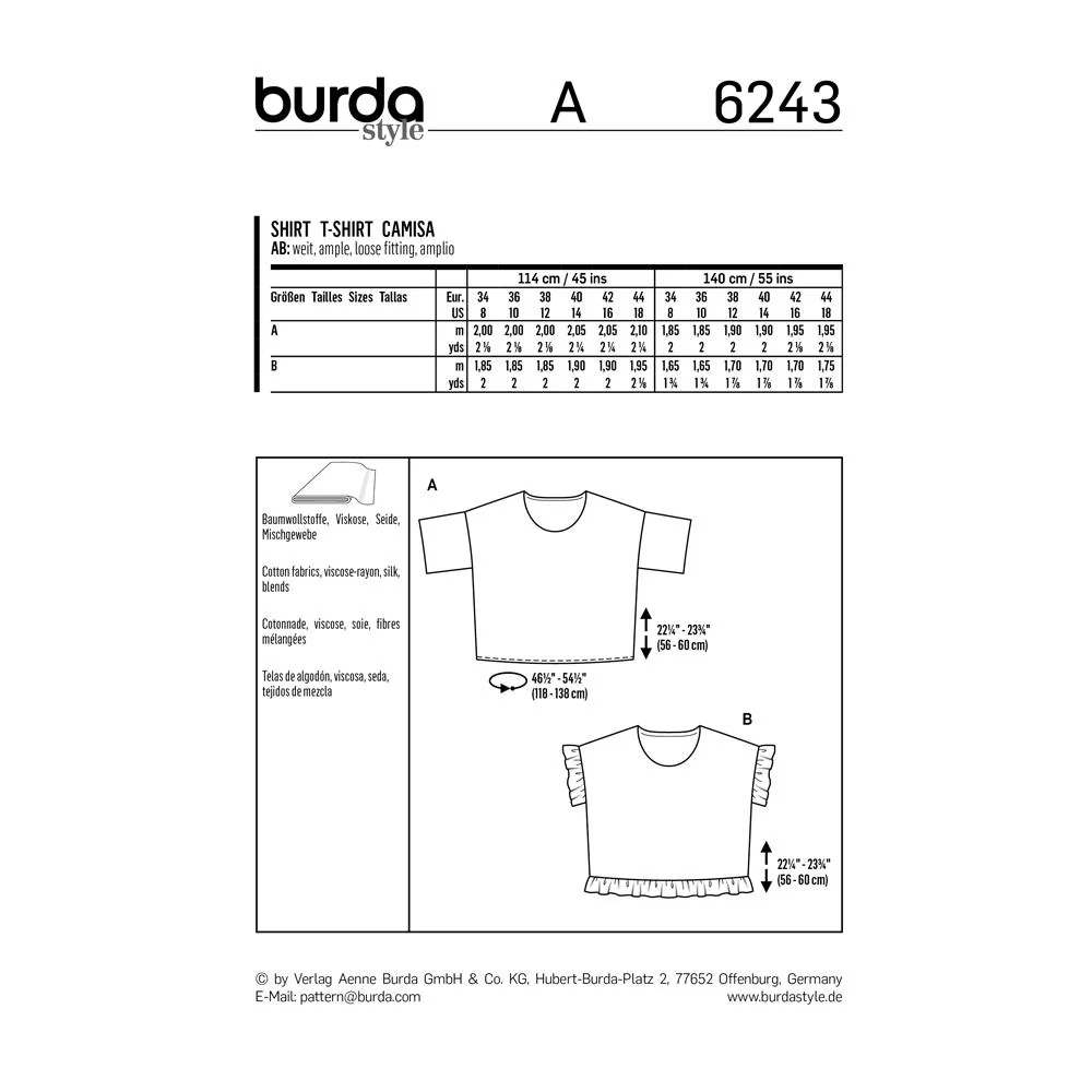 Burda Pattern 6243 Misses' Tops - Image 9
