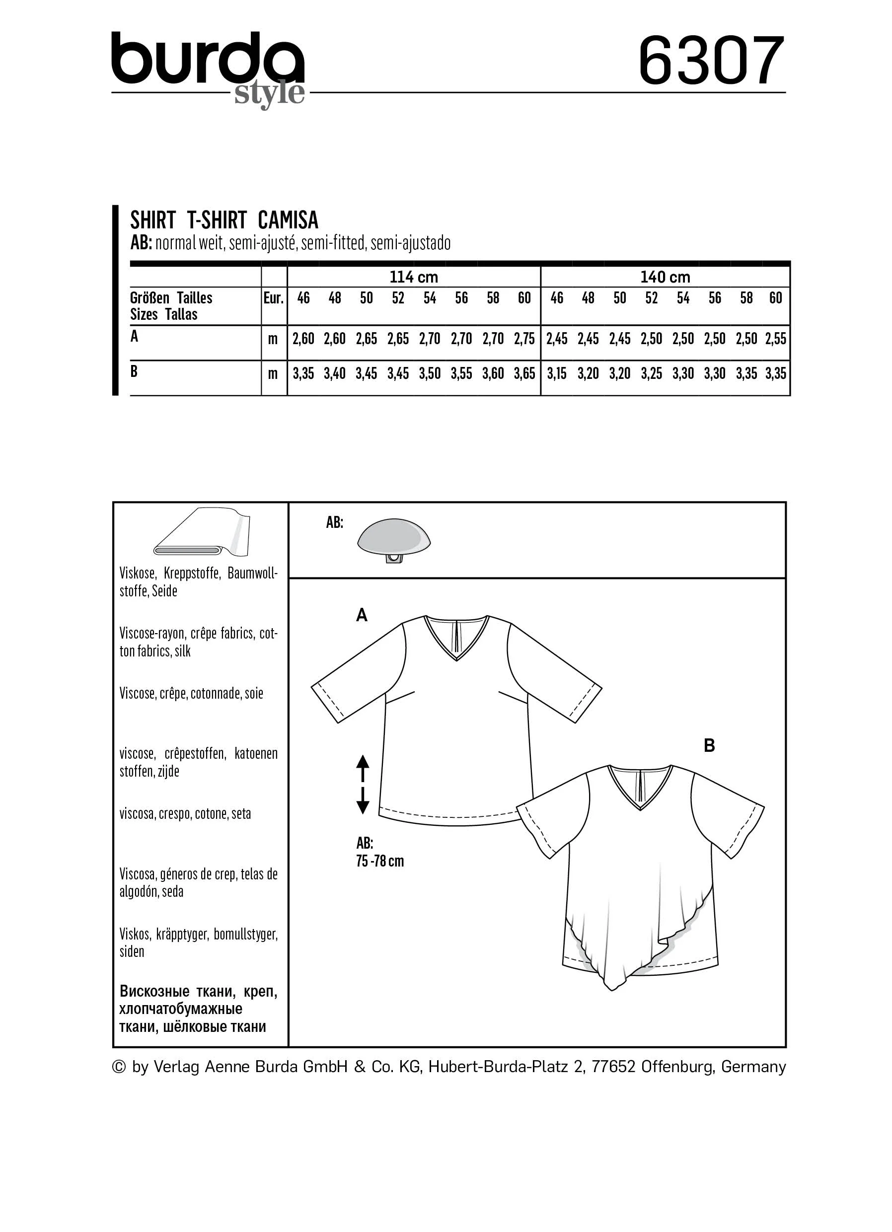 Burda Pattern 6307 Women's asymmetric top - Image 5