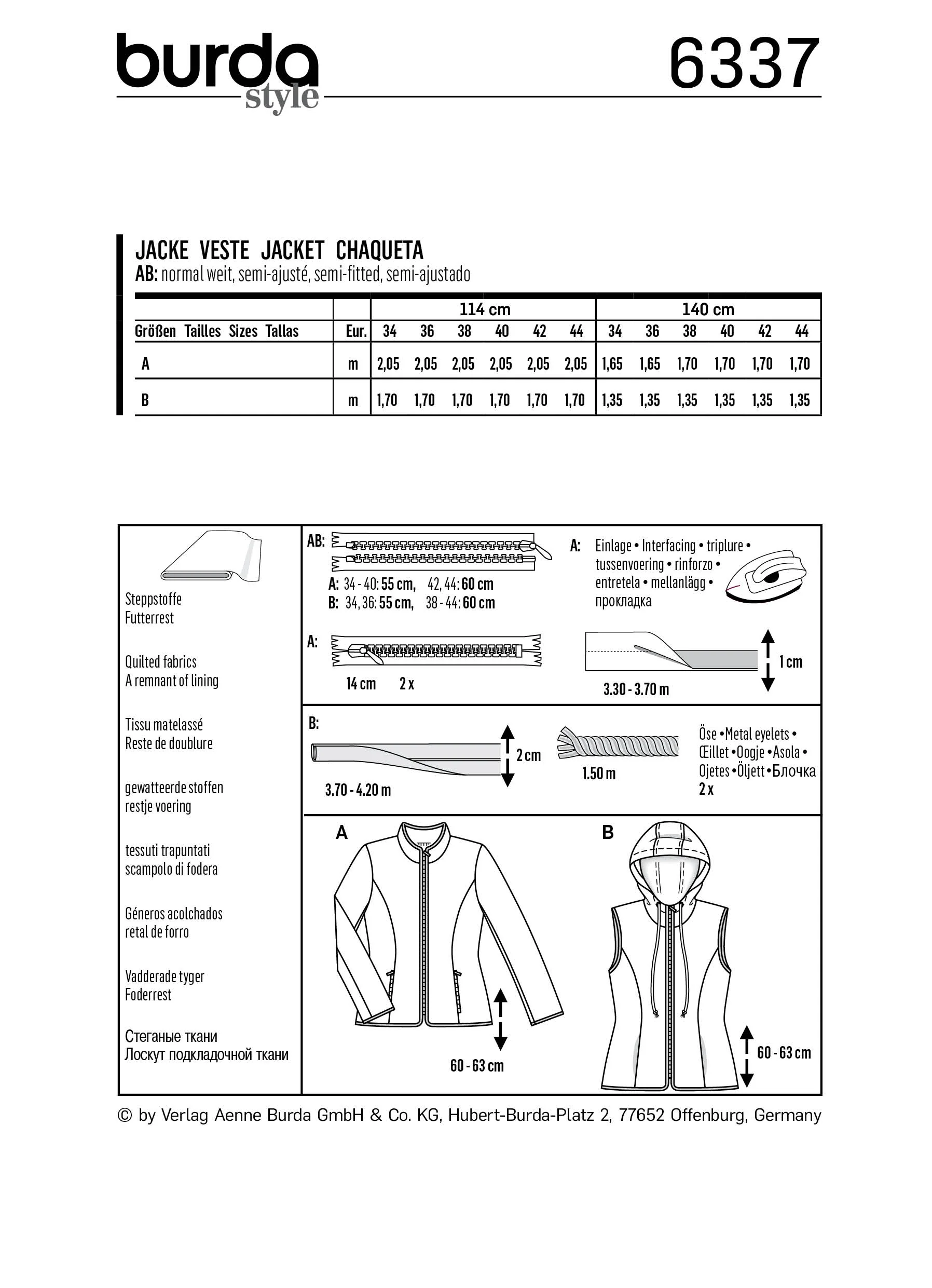 Burda Pattern 6337 Misses' quilted jacket - Image 5