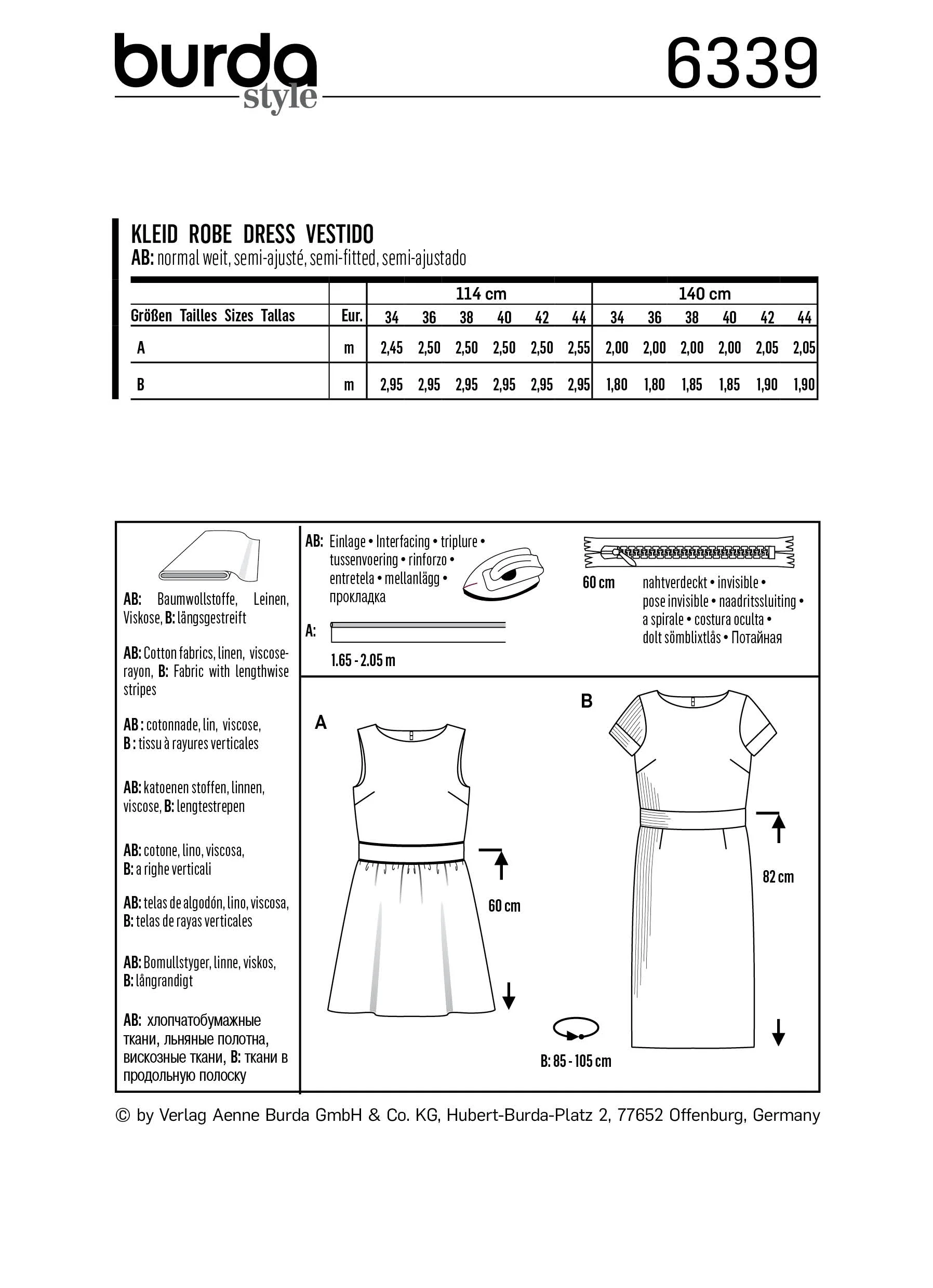 Burda Pattern 6339 Misses' dress with waistband - Image 5