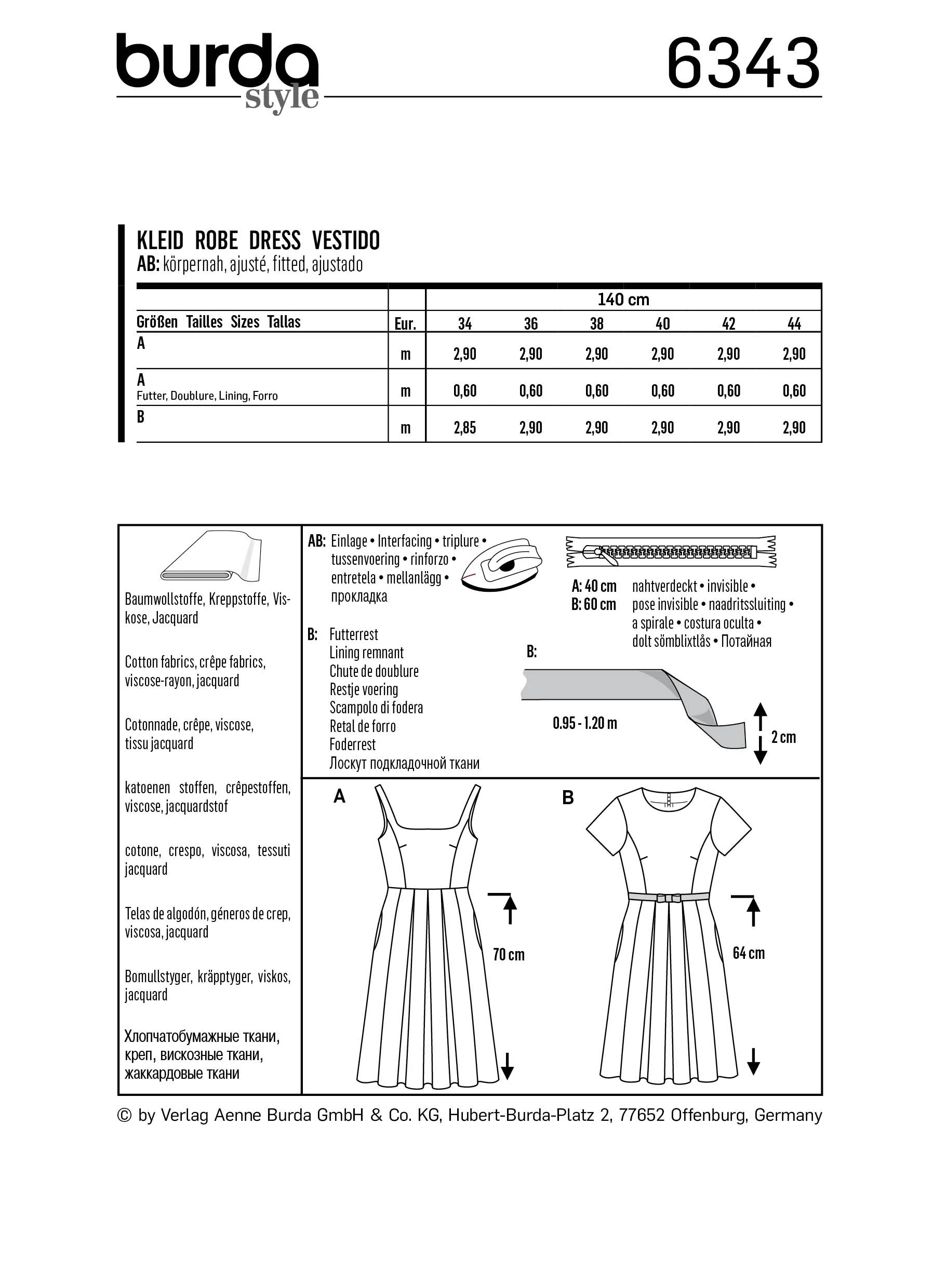 Burda Pattern 6343 Misses' pinafore dress - Image 6