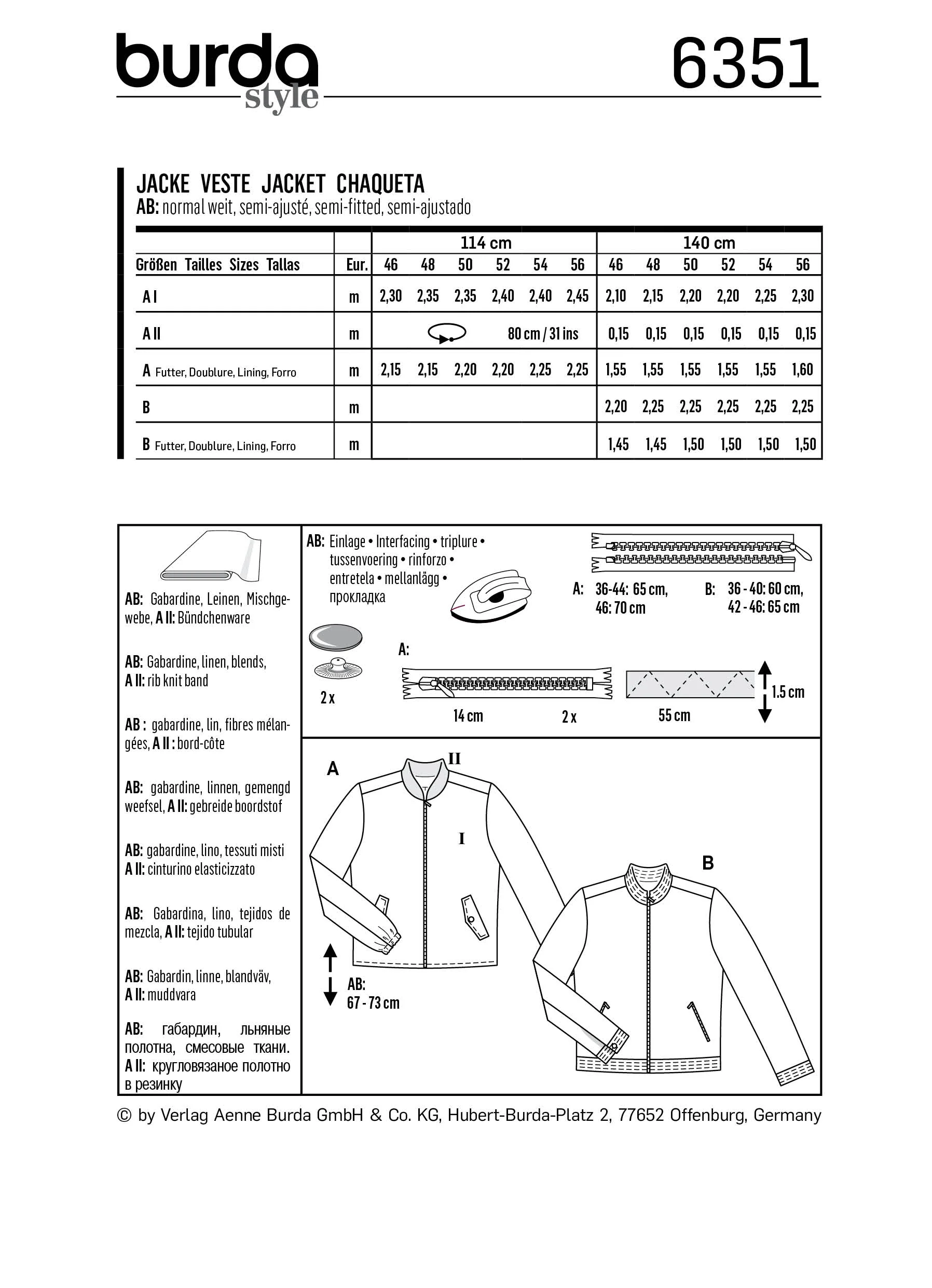 Burda Pattern 6351 Men's jacket - Image 4
