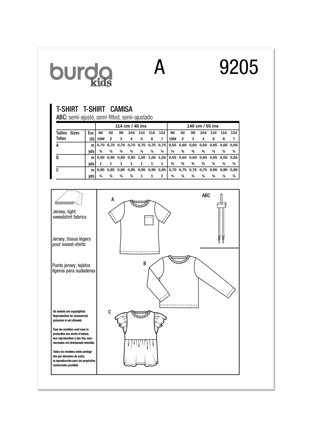 Burda Pattern 9205 Toddlers' T-Shirt - Image 9