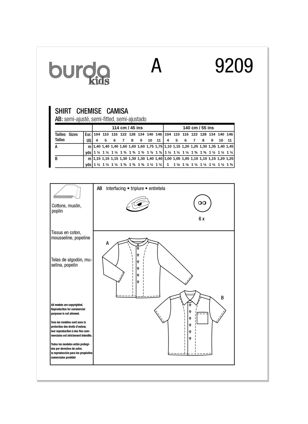 Burda Pattern 9209 Children's Shirt - Image 6