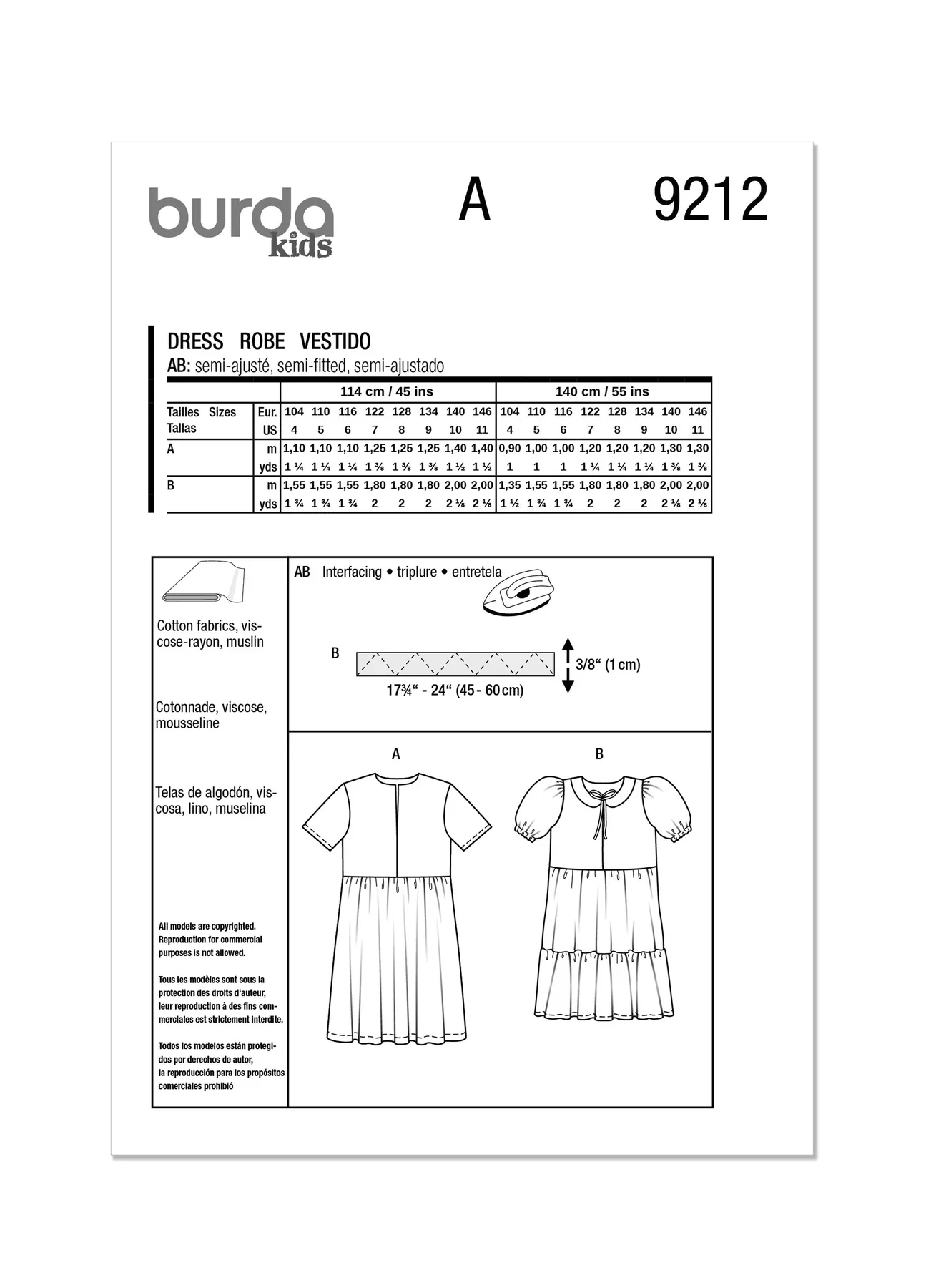 Burda Pattern 9212 Child's Dress - Image 7