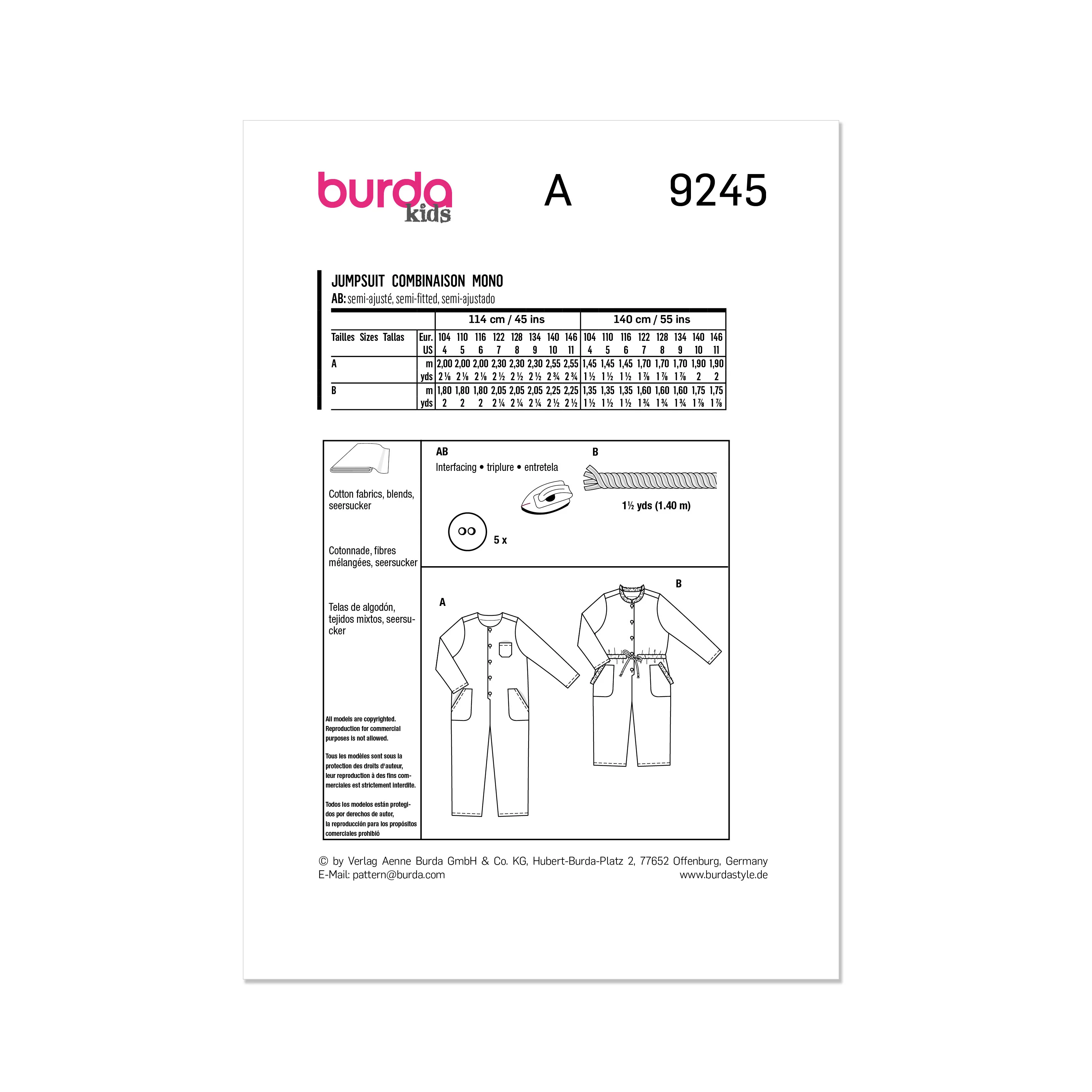 Burda Pattern 9245 Child Sportswear - Image 10