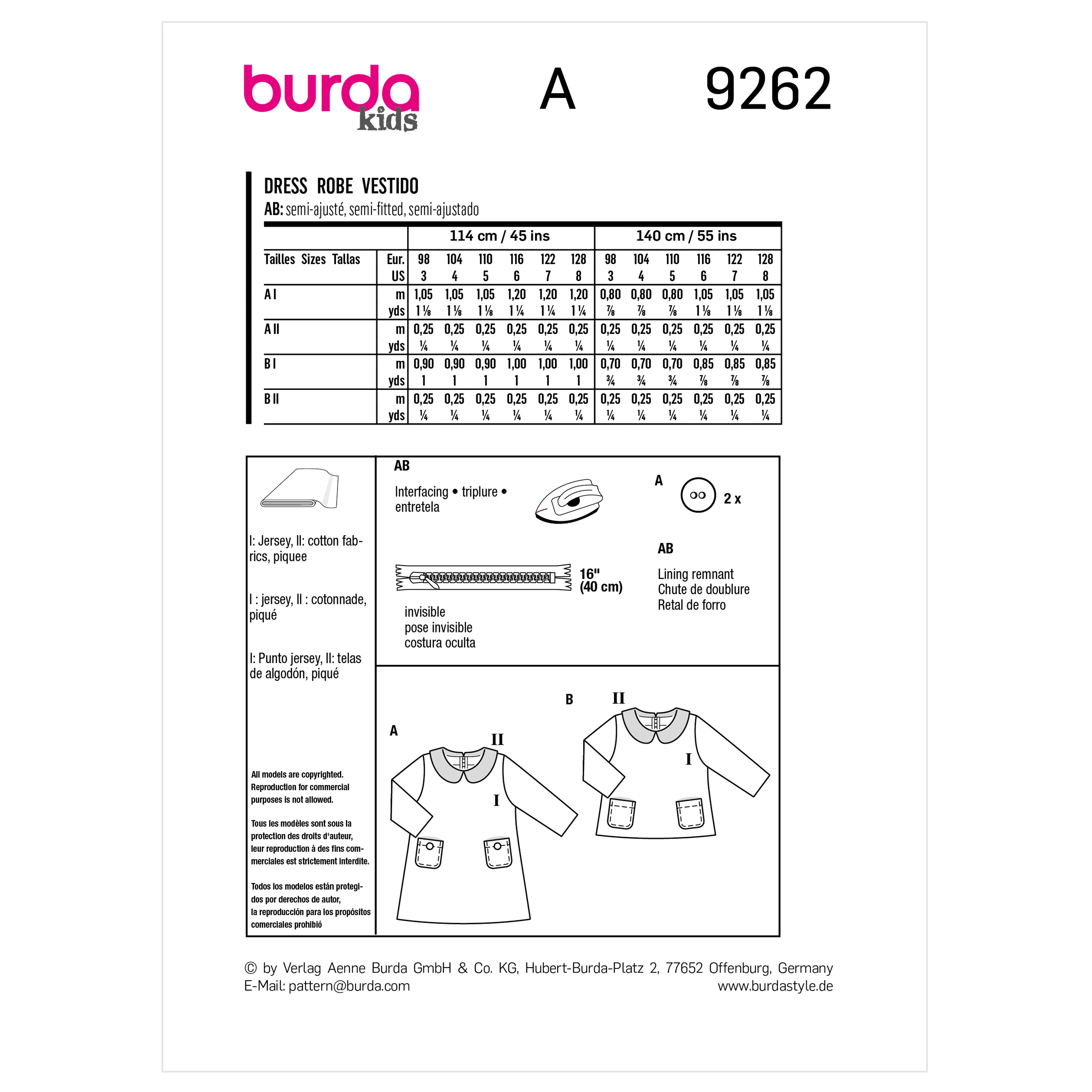 Burda Pattern 9262 Child Dress - Image 9