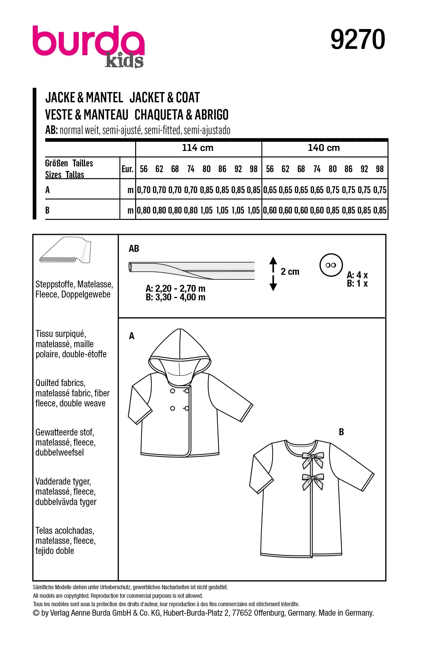 Burda X09270 Baby Jacket - Image 5