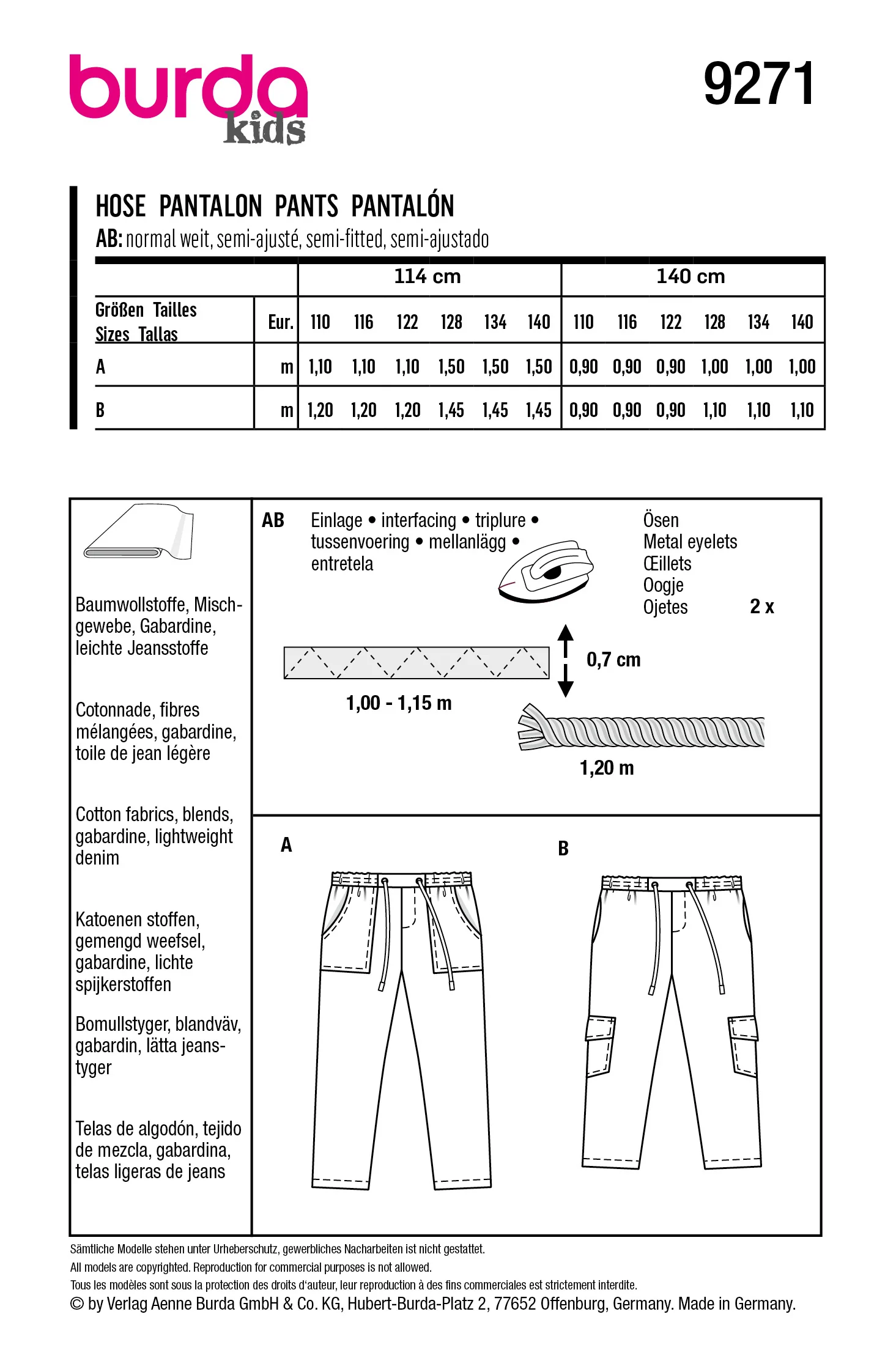 Burda X09271 Child Skirt/Pants - Image 4