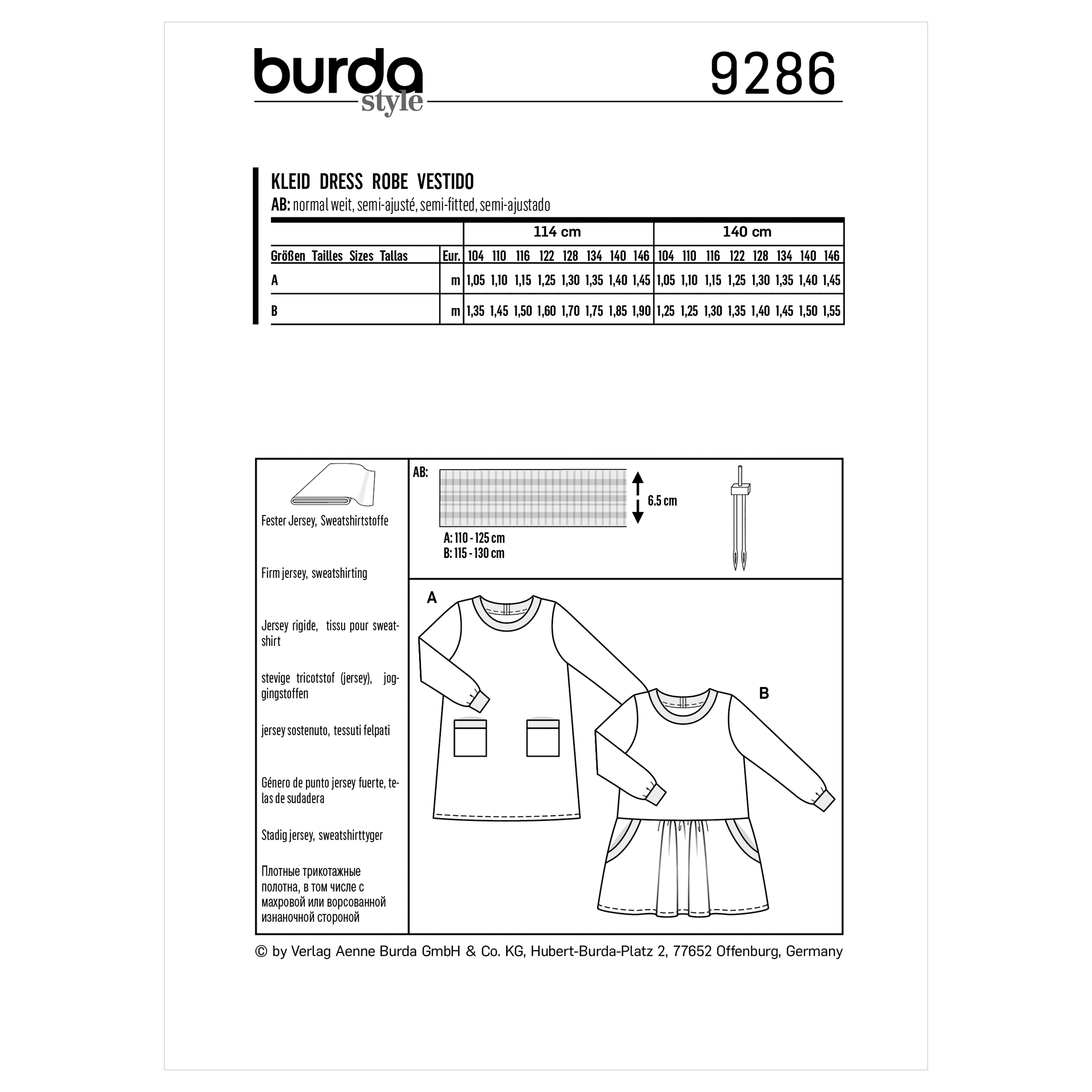 Burda Pattern 9286 Babies' Dress – Shirtdress– with band finishing - Image 6