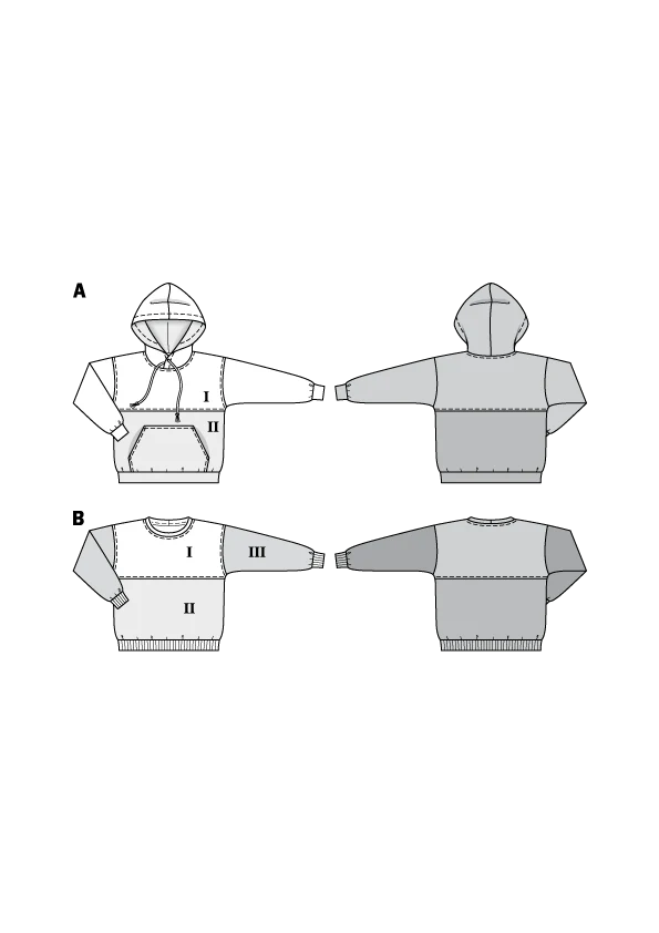 Burda Pattern Children's Sweatshirt & Hoodie Tops 9301 (7-14) - Image 11