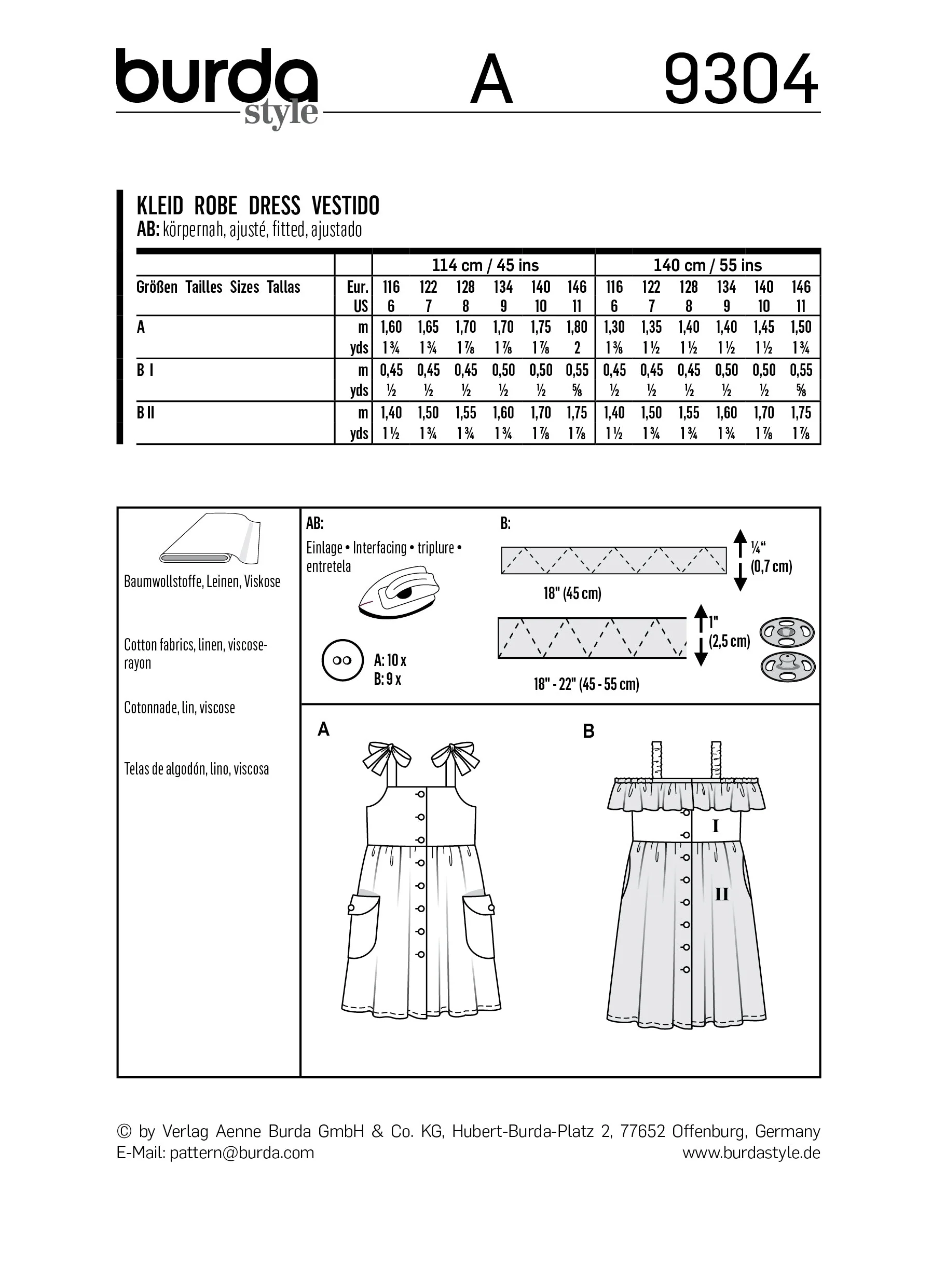 Burda Pattern X09304 Children's Tops (6-11) - Image 4
